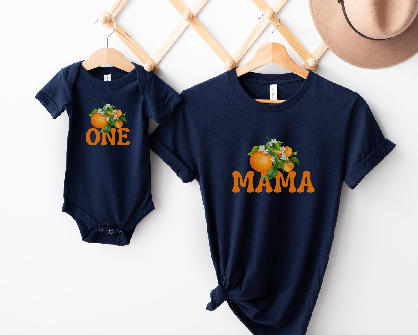 Personalized Orange Clementine Themed First Birthday Family Matching Shirts: Citrus 1st Birthday Party Outfit