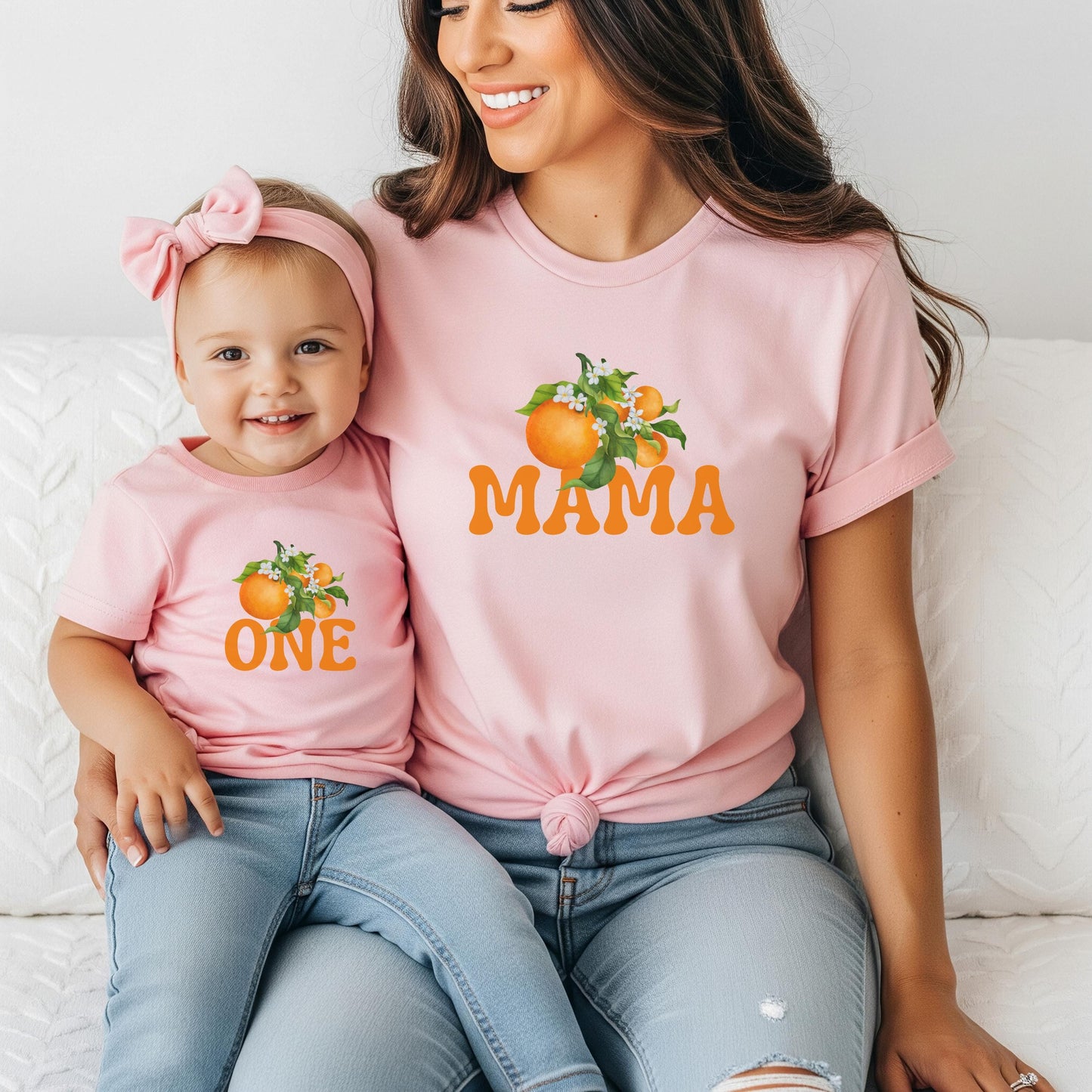 Personalized Orange Clementine Themed First Birthday Family Matching Shirts: Citrus 1st Birthday Party Outfit