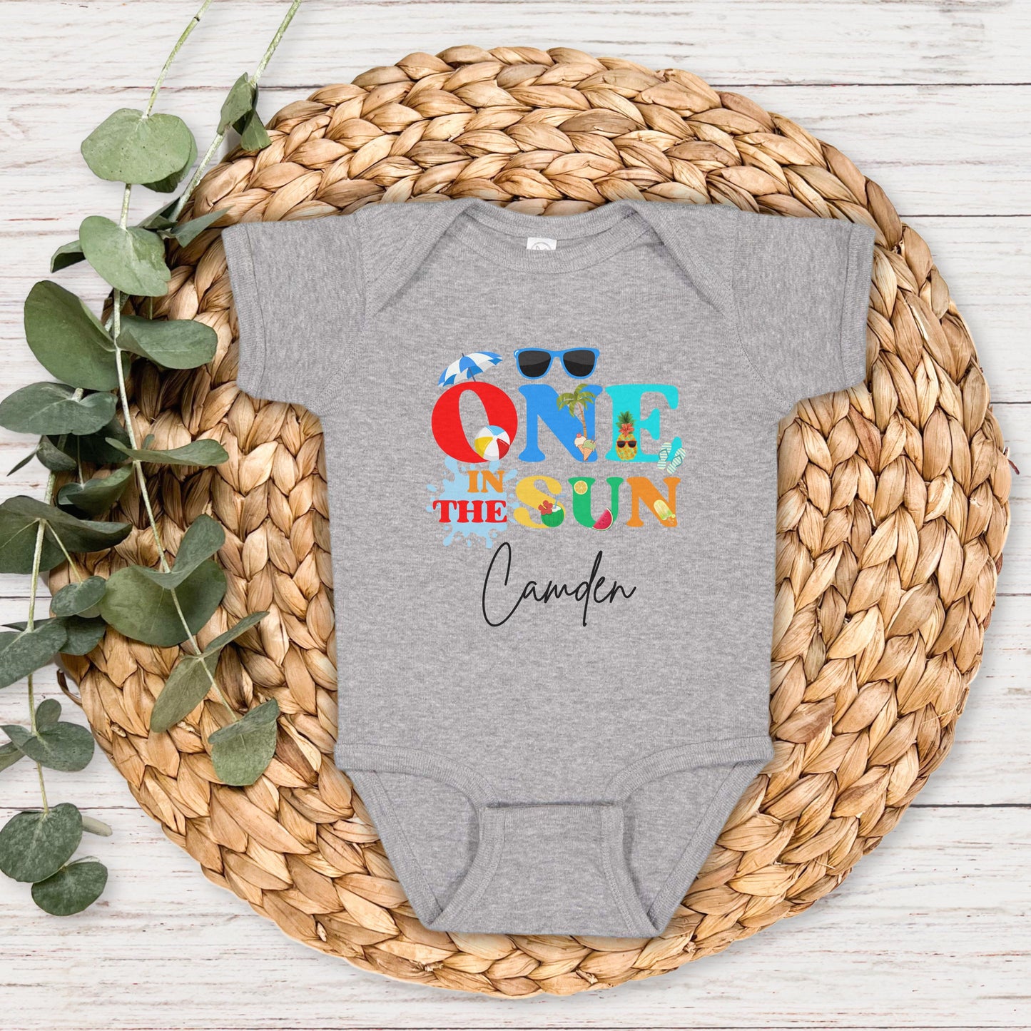 One in the Sun First Birthday Shirt: Summer 1st Birthday Beach Pool Party Outfit
