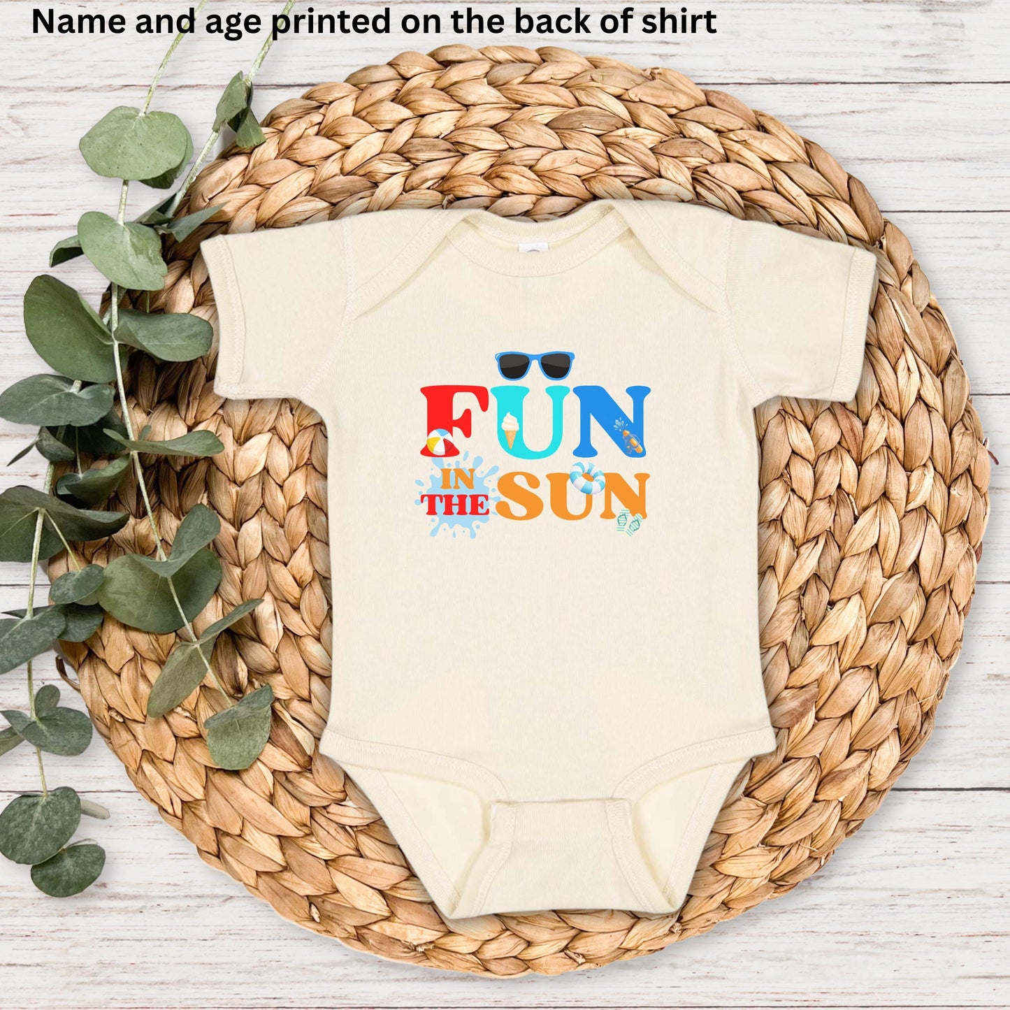 Fun in the Sun  Birthday Shirt: Boys Summer Birthday Beach Pool Party Outfit