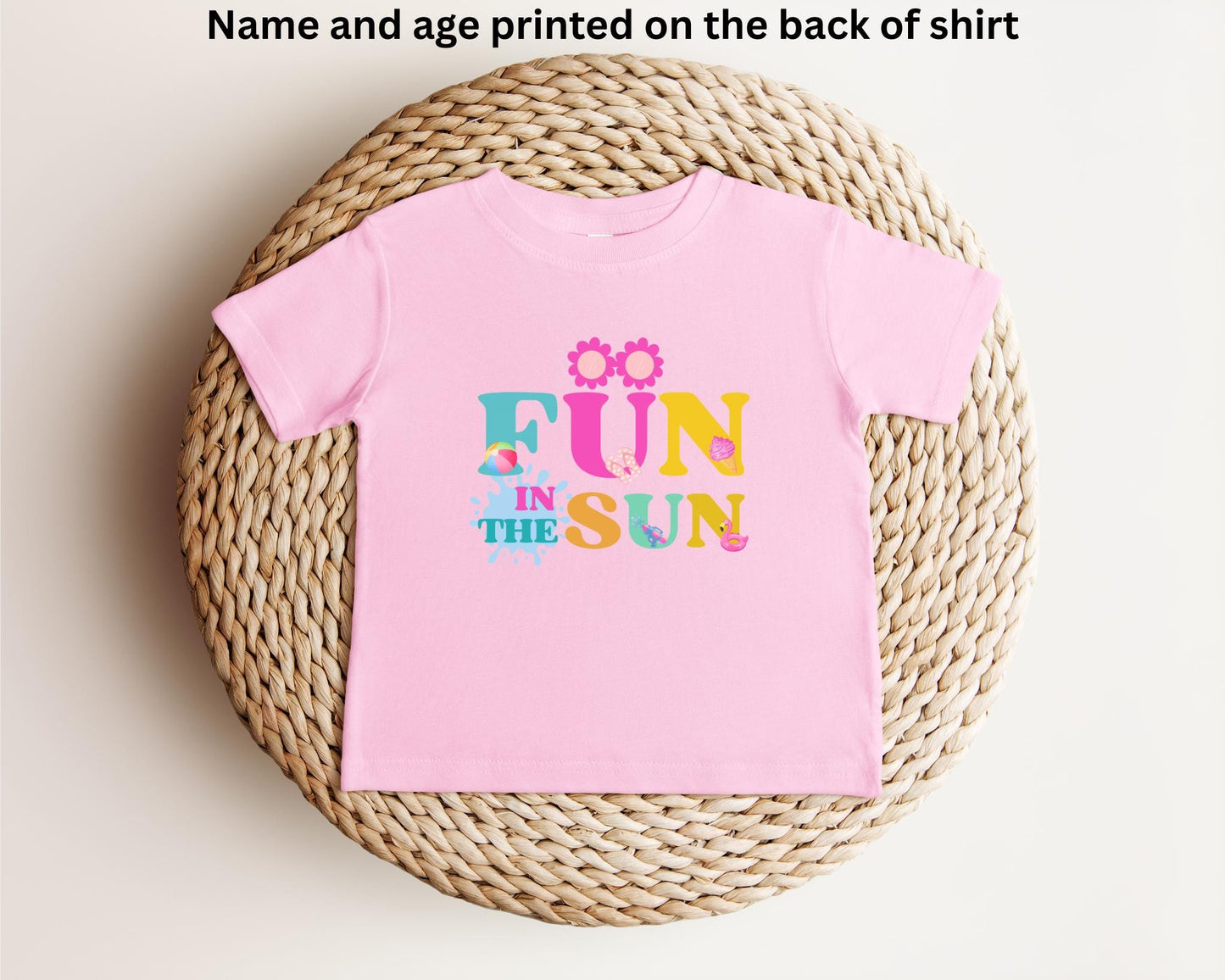 Fun in the Sun  Birthday Shirt: Girls Summer Birthday Beach Pool Party Outfit