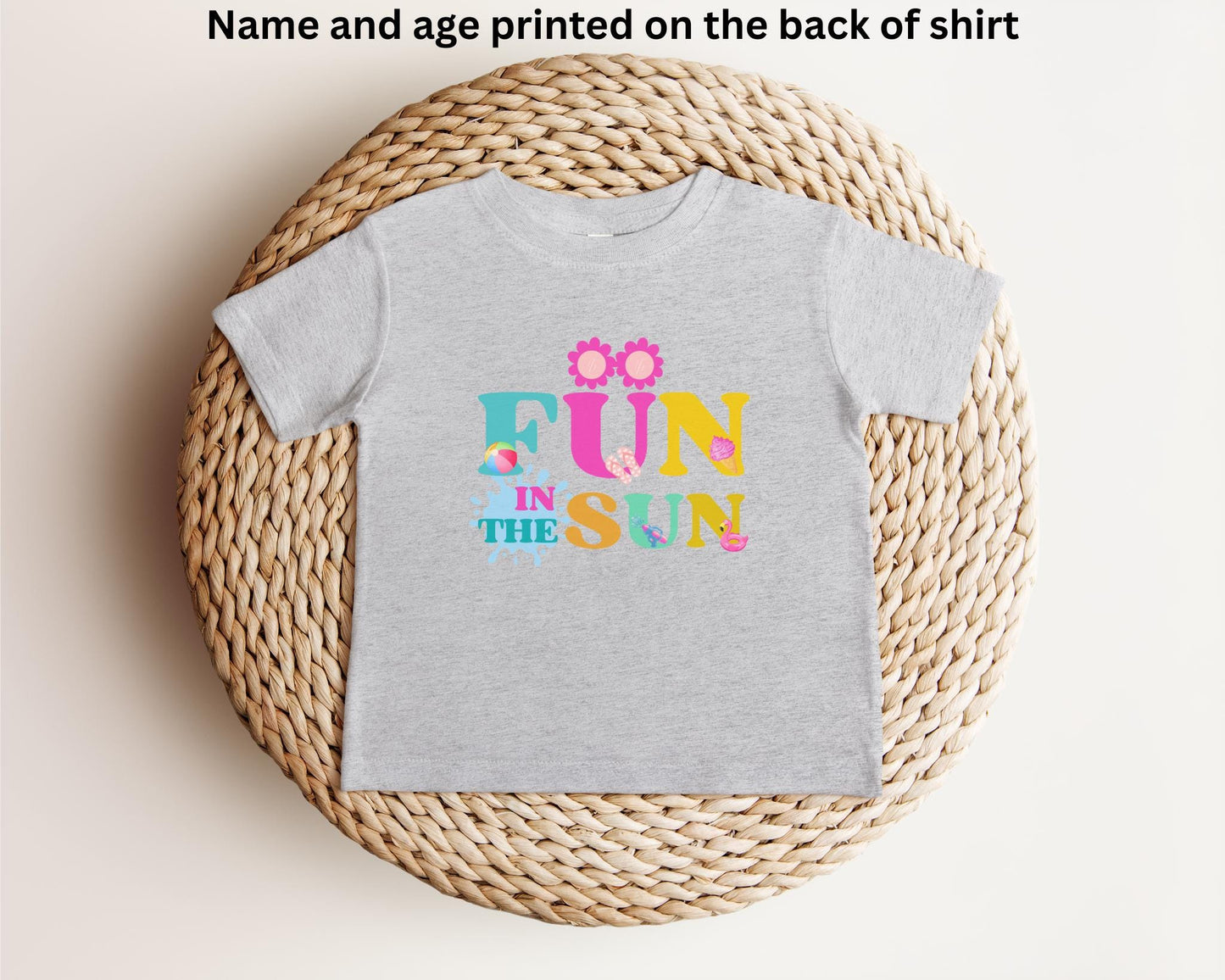 Fun in the Sun  Birthday Shirt: Girls Summer Birthday Beach Pool Party Outfit