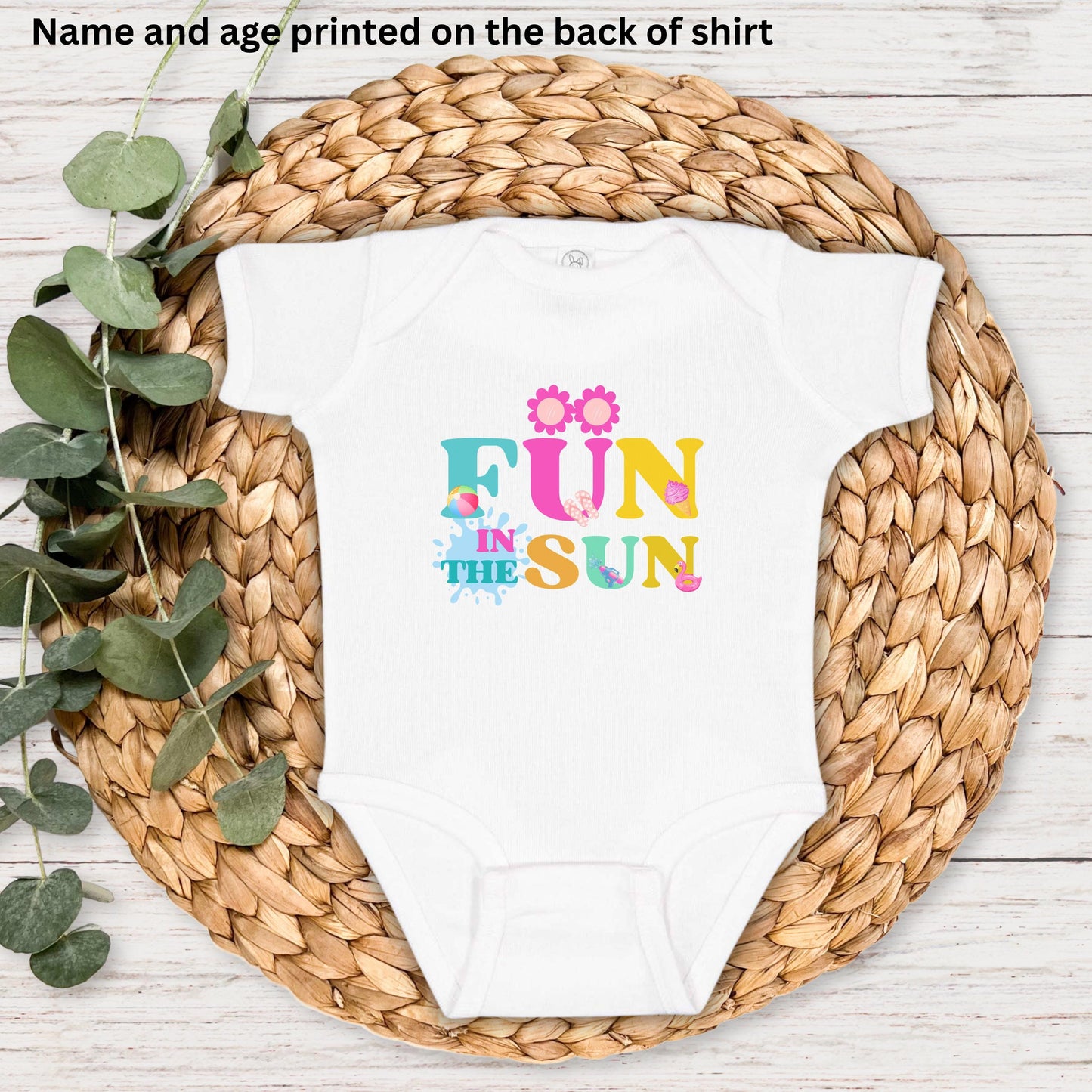 Fun in the Sun  Birthday Shirt: Girls Summer Birthday Beach Pool Party Outfit