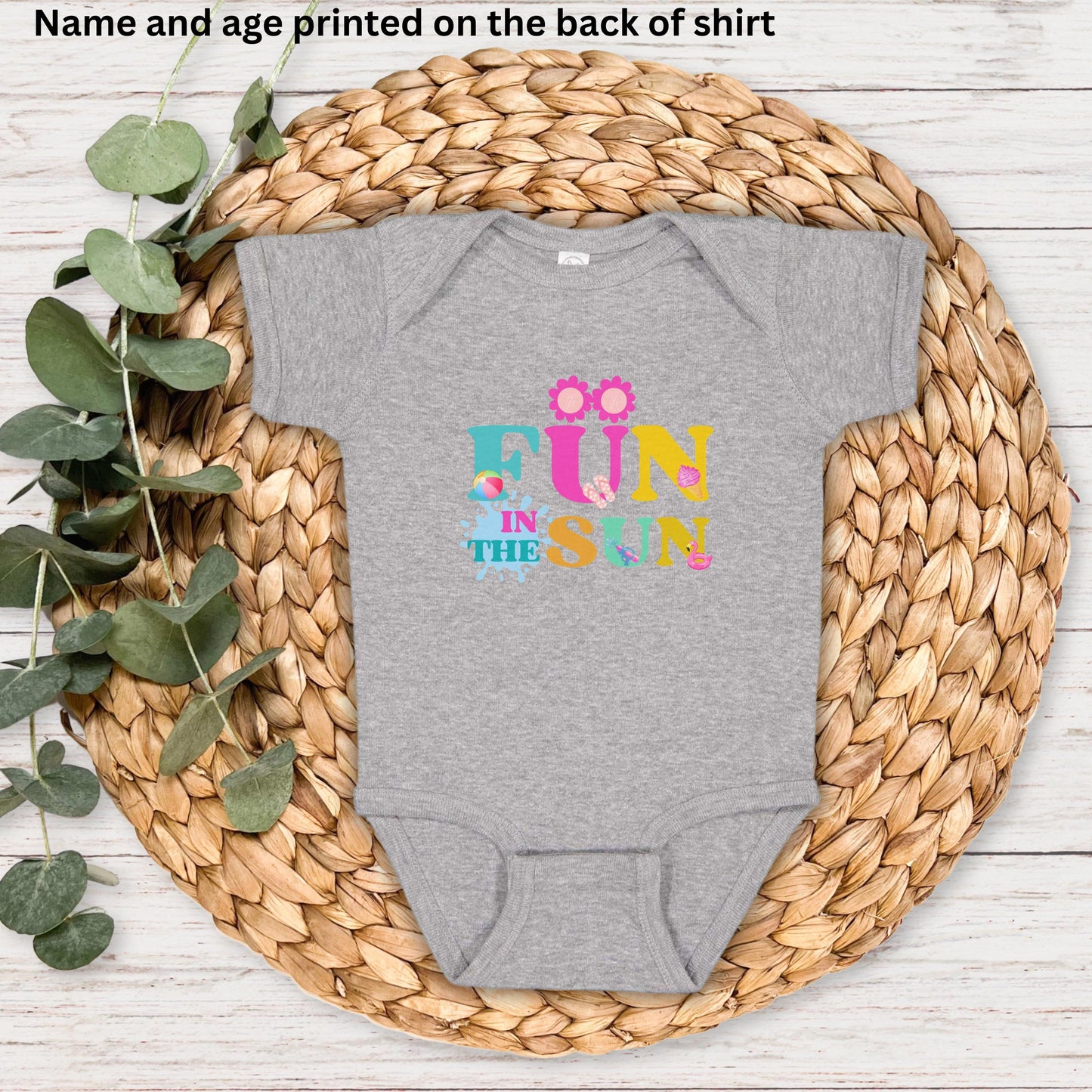 Fun in the Sun  Birthday Shirt: Girls Summer Birthday Beach Pool Party Outfit