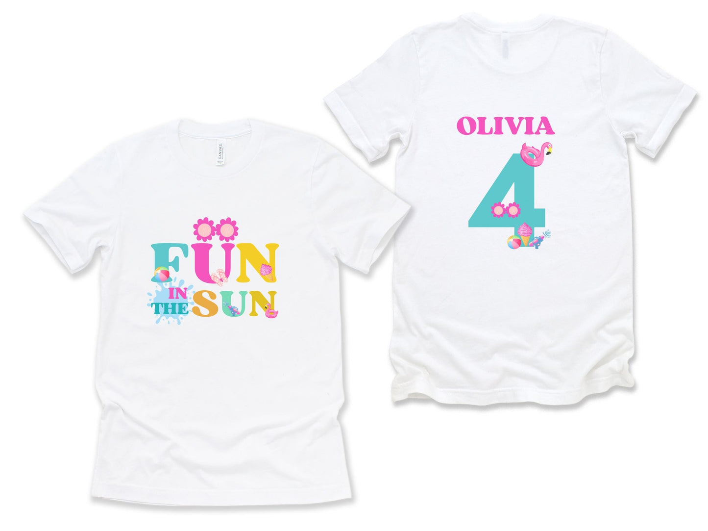 Fun in the Sun  Birthday Shirt: Girls Summer Birthday Beach Pool Party Outfit