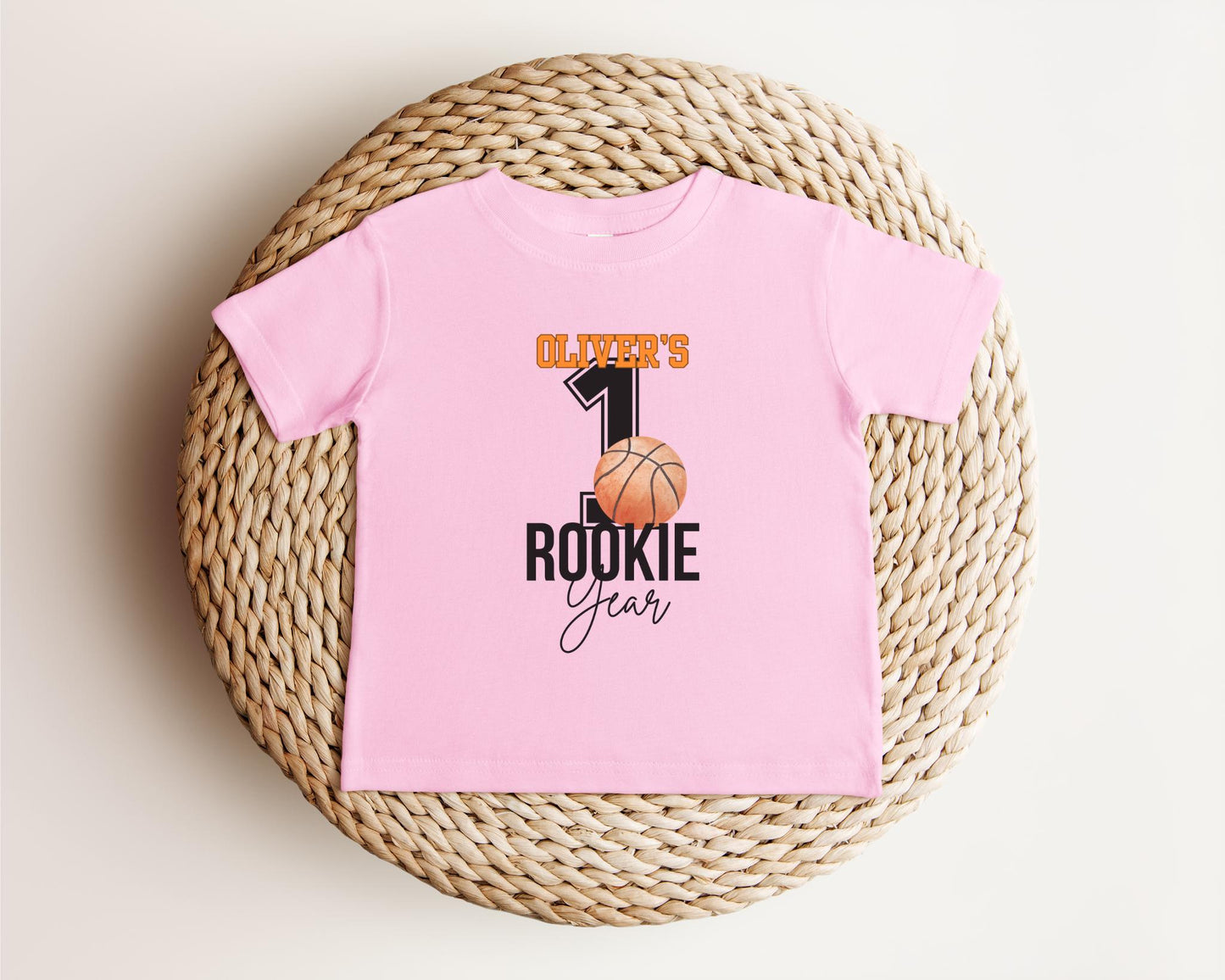 Personalized Basketball Rookie Of The Year 1st Birthday Shirt | Girls Boys First Birthday Shirt | Basketball Birthday Party Outfit
