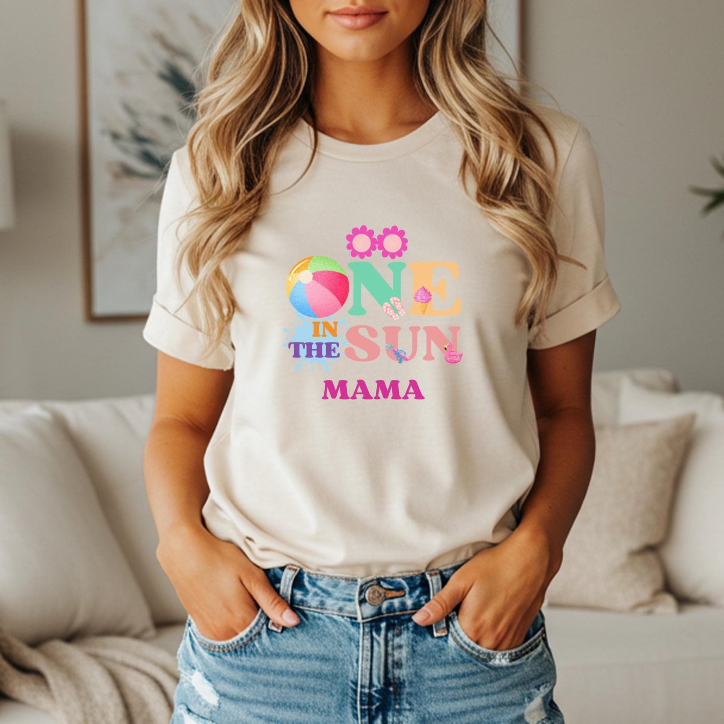 One in the Sun First Birthday Family Matching Shirts: Girl's Summer 1st Birthday Beach Pool Party Outfit