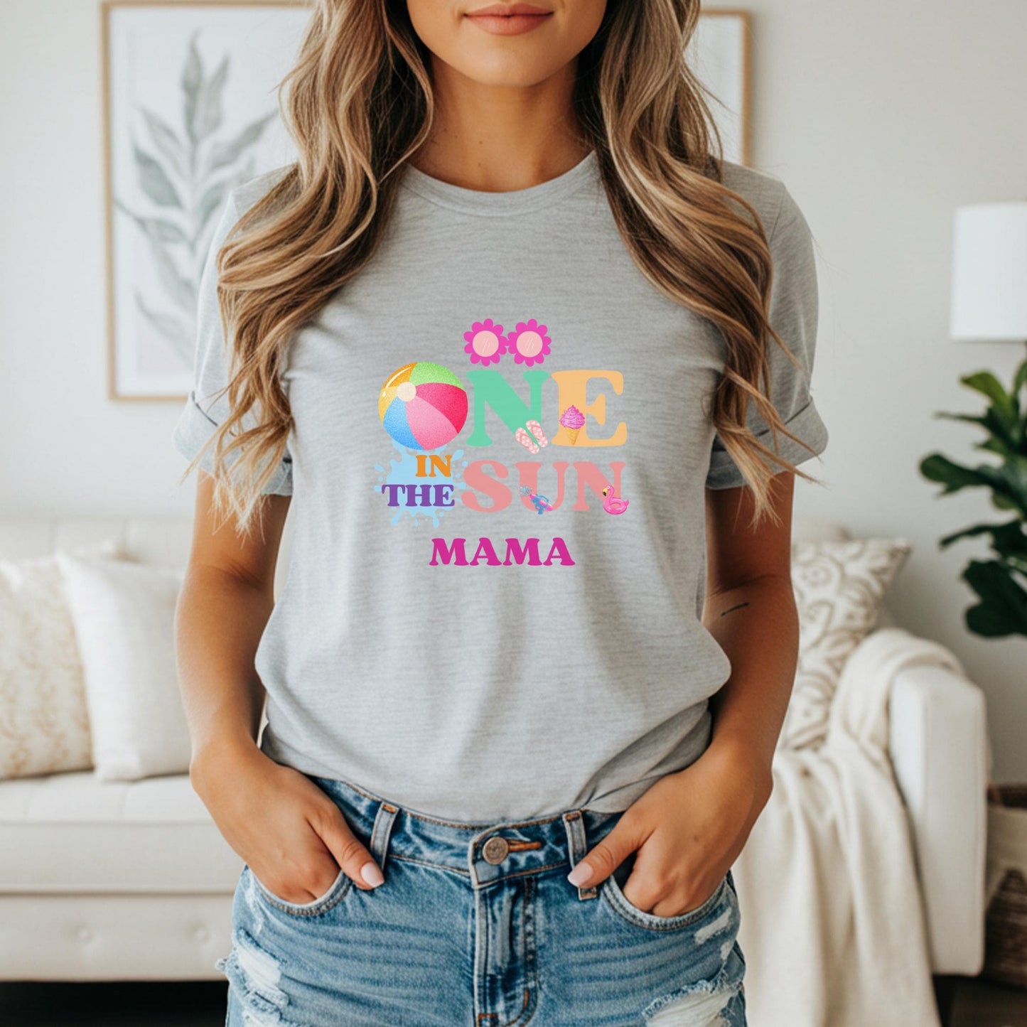 One in the Sun First Birthday Family Matching Shirts: Girl's Summer 1st Birthday Beach Pool Party Outfit