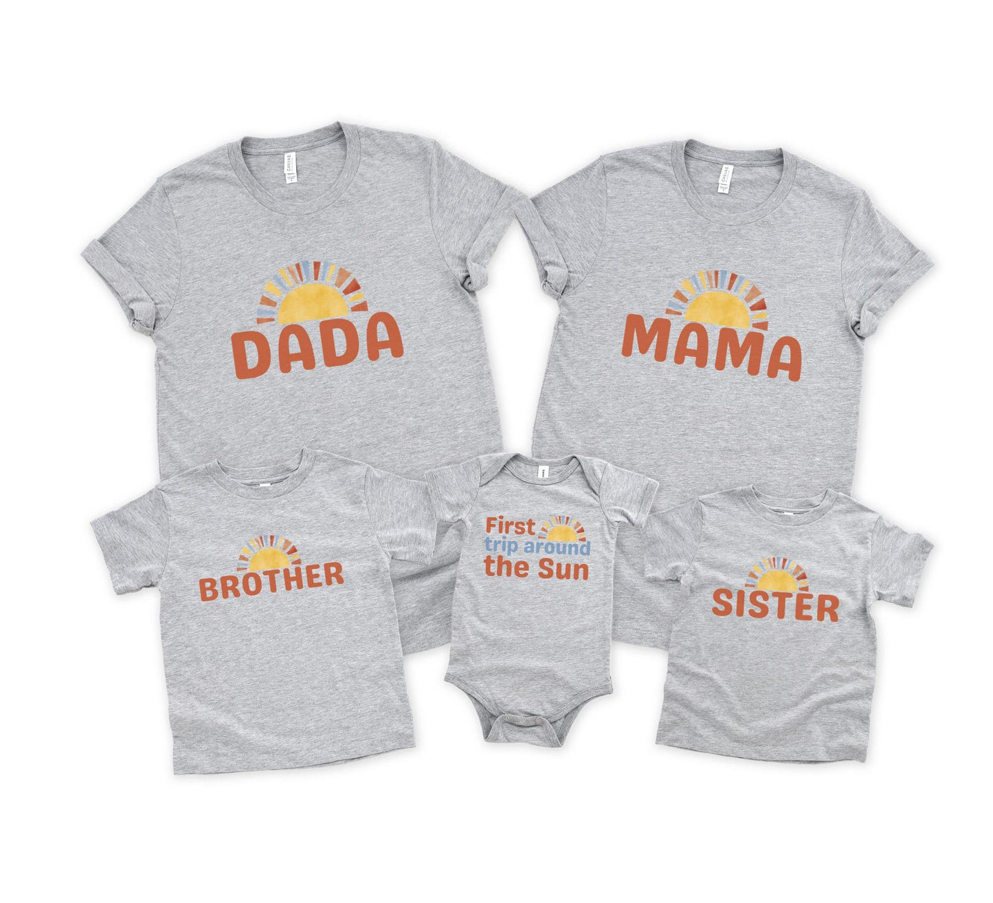 First Trip Around the Sun First Birthday Shirt | 1st Birthday Outfit for Boy | Boho Retro Sunshine Family Matching Outfit