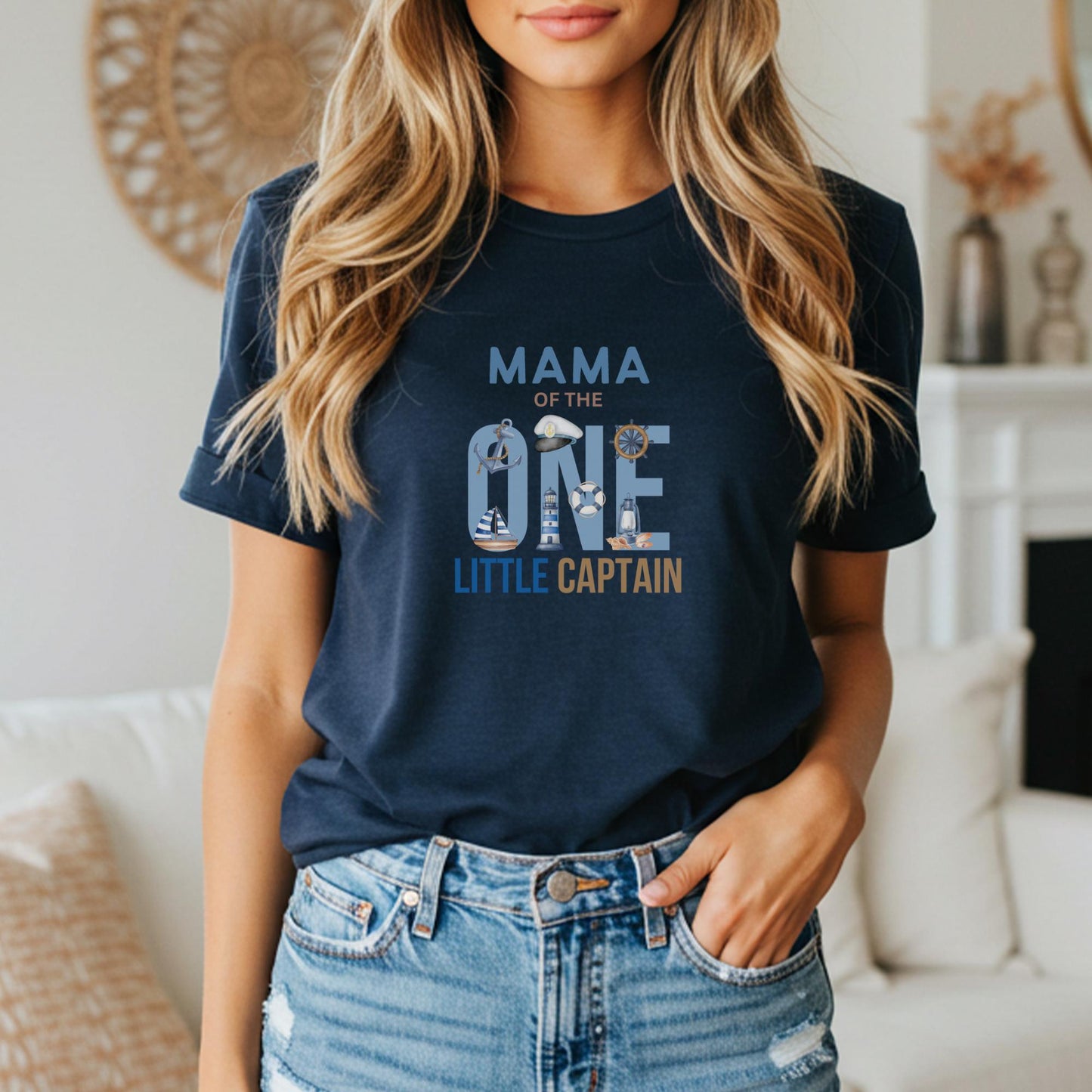Nautical Sailing First Birthday Family Matching Shirts: One Little Captain 1st Birthday Party Outfits