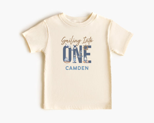 Nautical Sailing First Birthday Family Matching Shirts: Sailing Into One 1st Birthday Party Outfits
