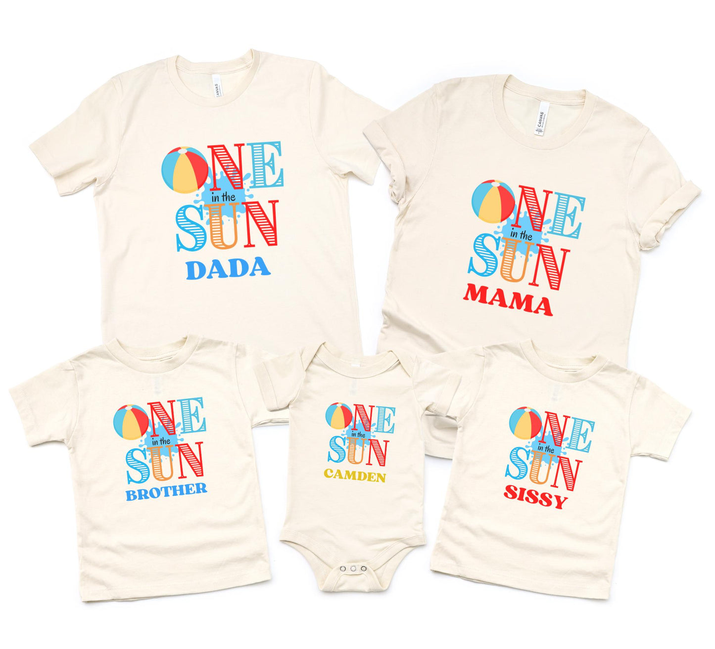 One in the Sun First Birthday Family Matching Shirts: Summer 1st Birthday Beach Pool Party Outfit