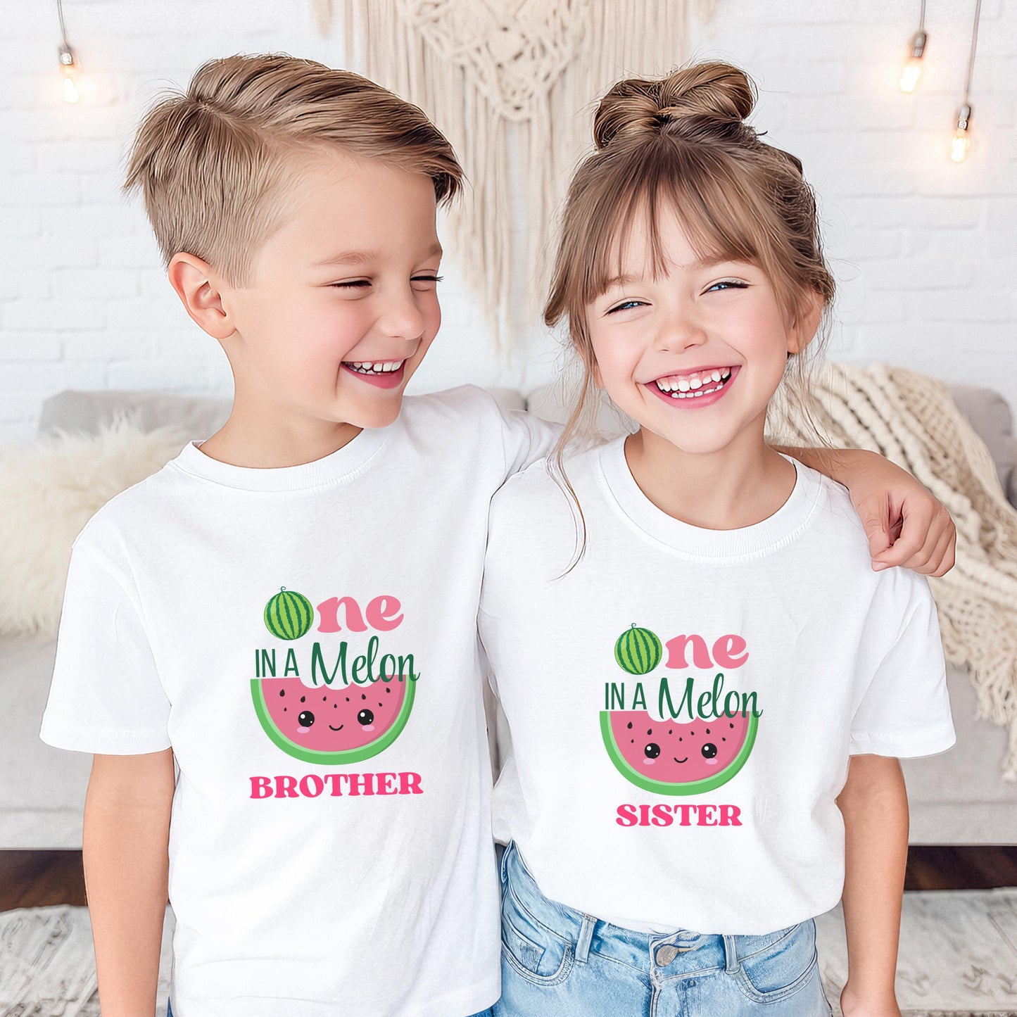 Personalized One in a Melon First Birthday Family Matching Shirts: Watermelon Themed Girl's 1st Summer Birthday Party Outfit