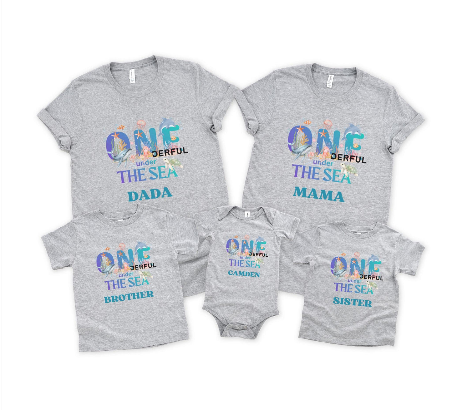 Oneder the Sea Birthday Family Matching Shirts: Boy's Summer 1st Under The Sea Birthday Tee