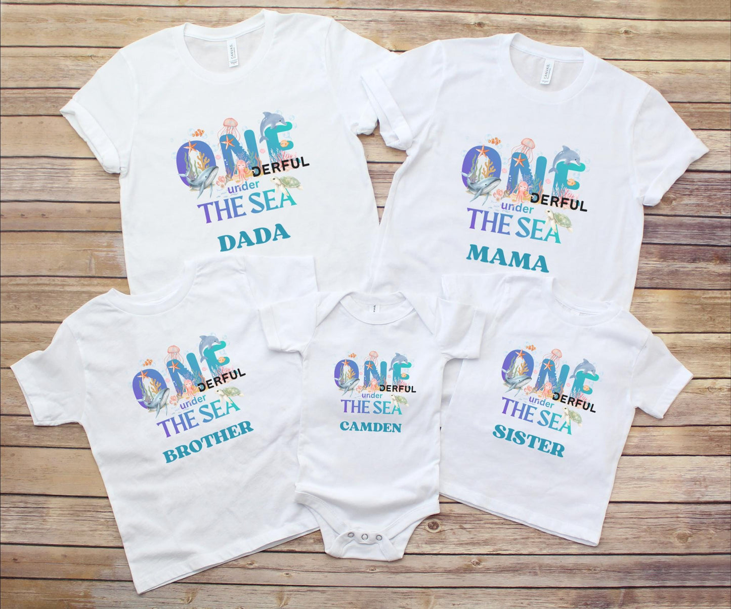 Oneder the Sea Birthday Family Matching Shirts: Boy's Summer 1st Under The Sea Birthday Tee