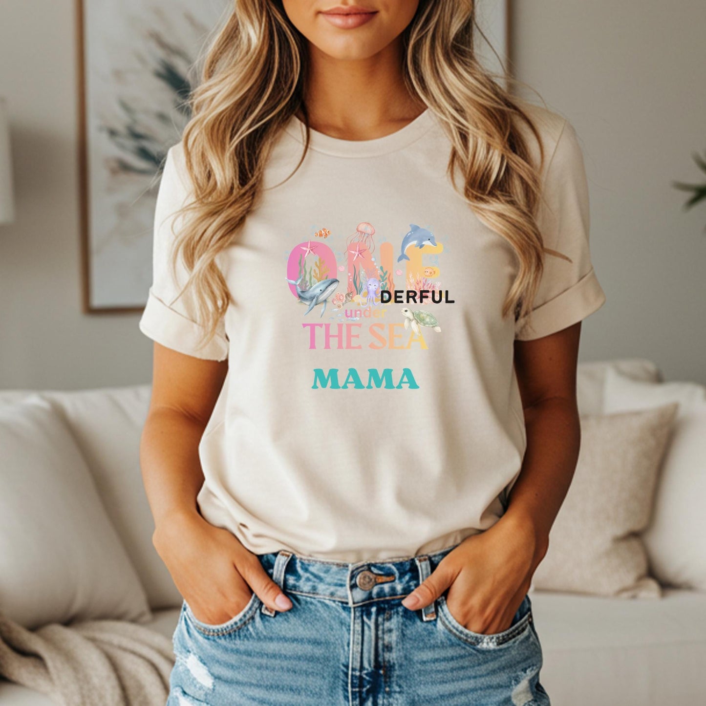 Oneder the Sea Birthday Family Matching Shirts: Girl's Summer 1st Under The Sea Birthday Tee