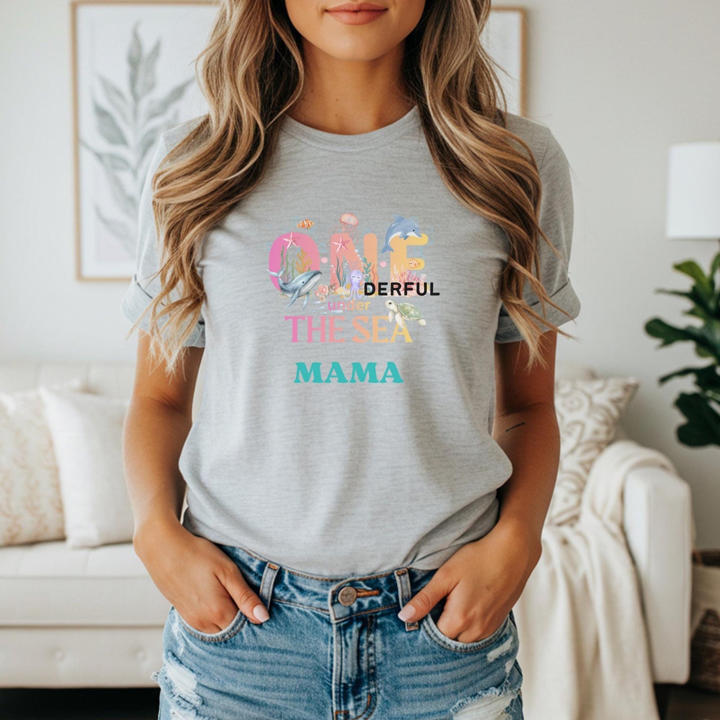 Oneder the Sea Birthday Family Matching Shirts: Girl's Summer 1st Under The Sea Birthday Tee