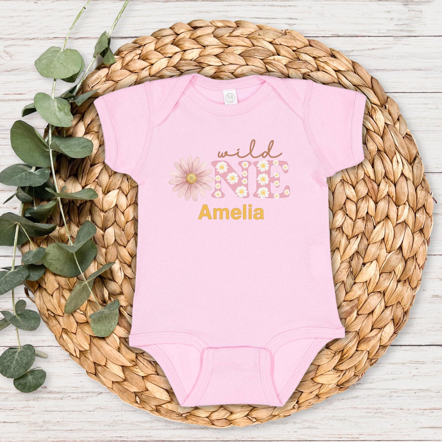 Personalized Wild One Daisy First Birthday Shirt: Girls 1st Birthday Outift