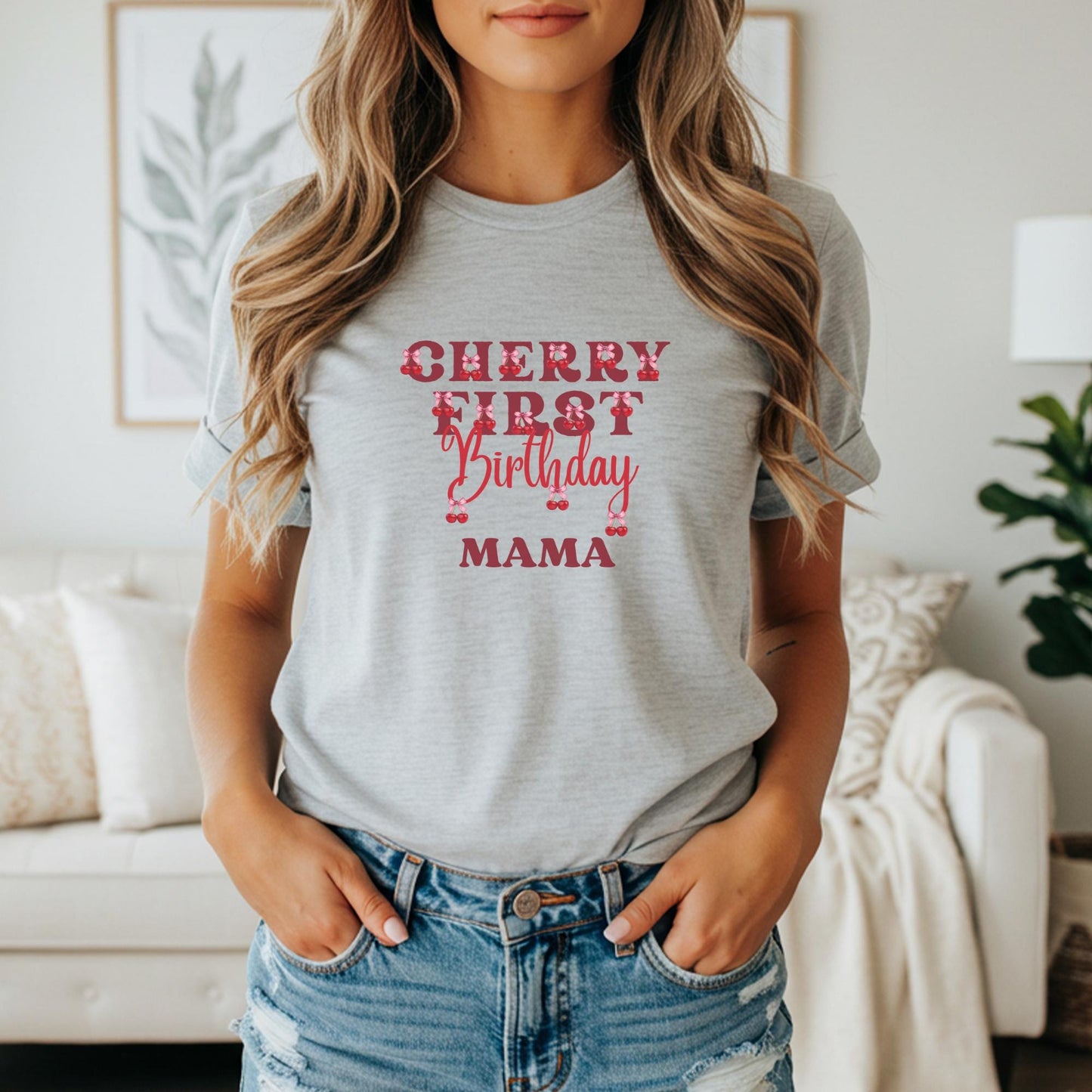 Personalized Cherry First Birthday Matching Family Shirts: Cherry On Top 1st Birthday Party Outfit