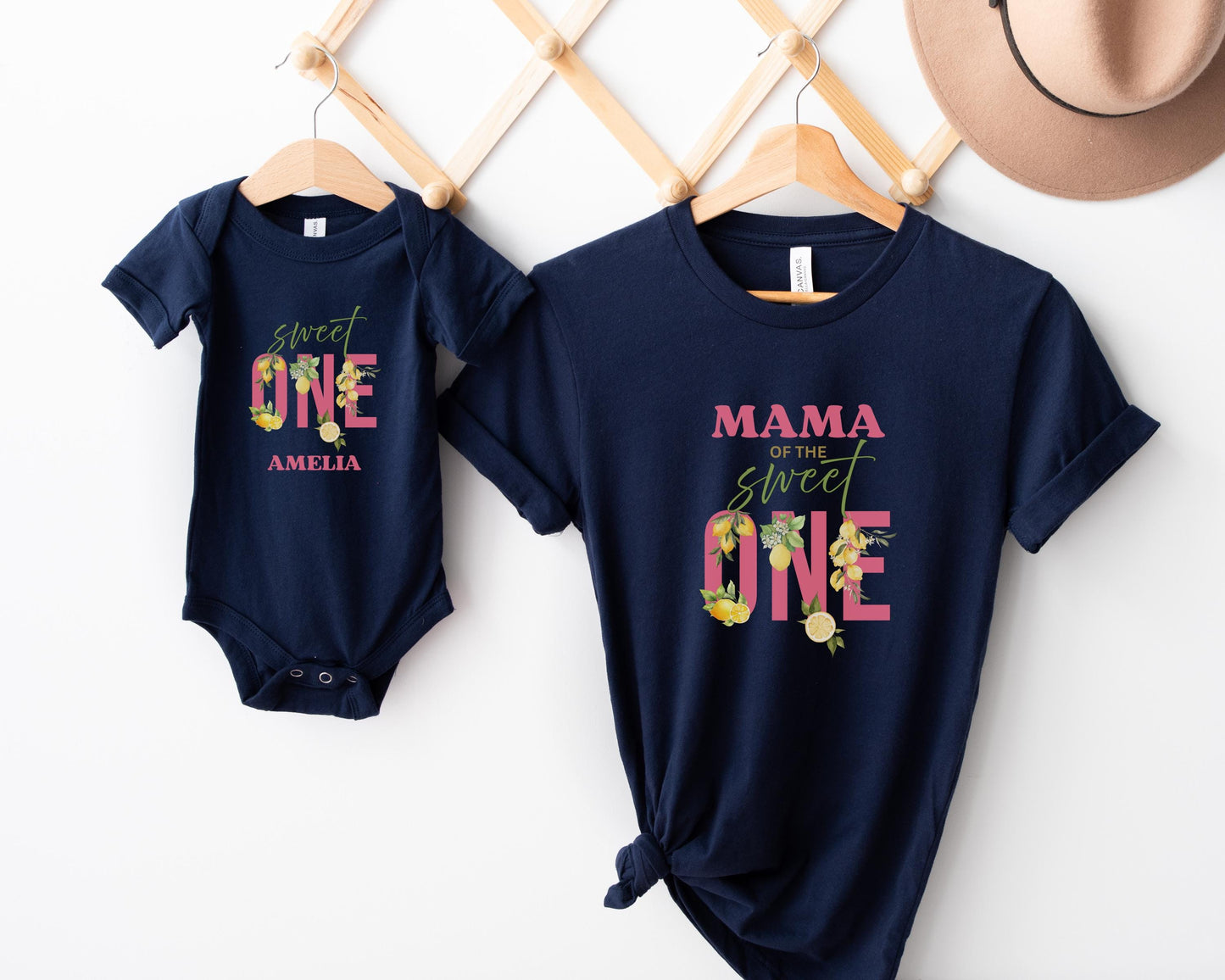 Personalized Lemon First Birthday Matching Family Shirts: Sweet One 1st Birthday Citrus Themed Party Outfit