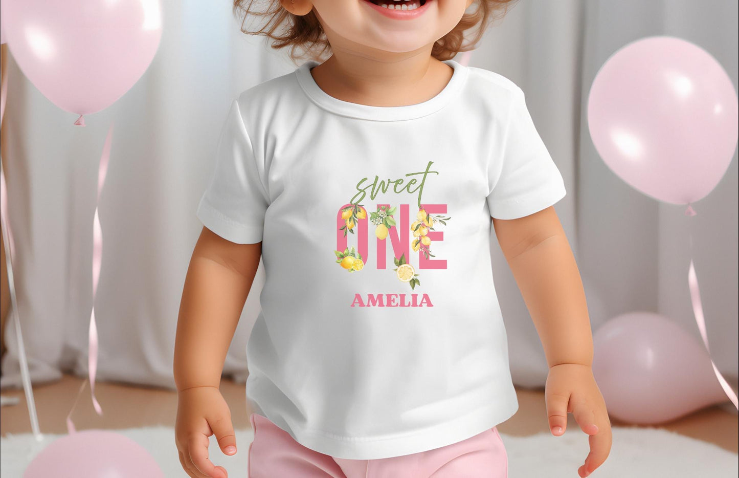 Personalized Lemon First Birthday Matching Family Shirts: Sweet One 1st Birthday Citrus Themed Party Outfit