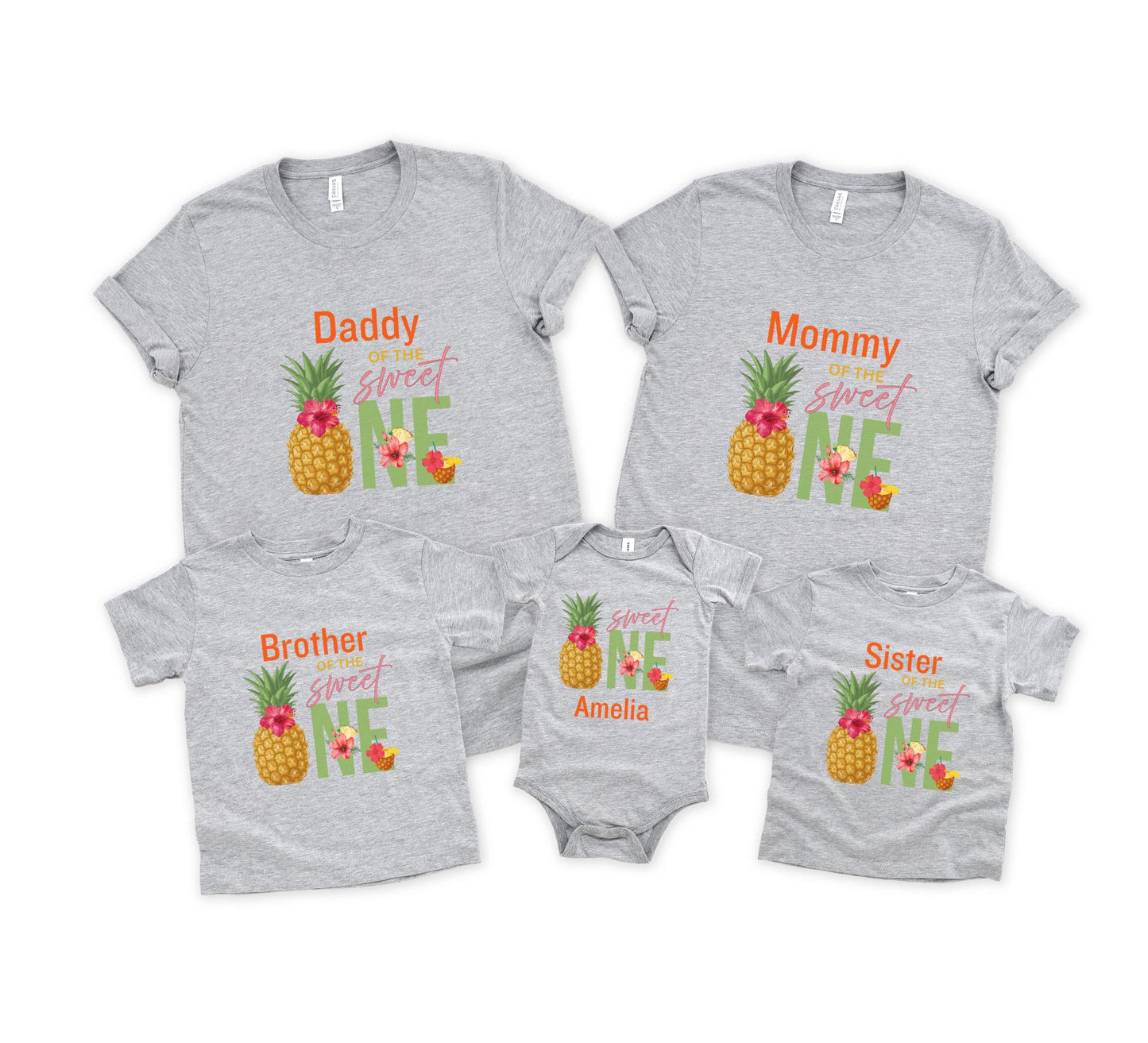 Pineapple First Birthday Family Matching Shirts: Tropical 1st Fruit Themed Birthday Outfit