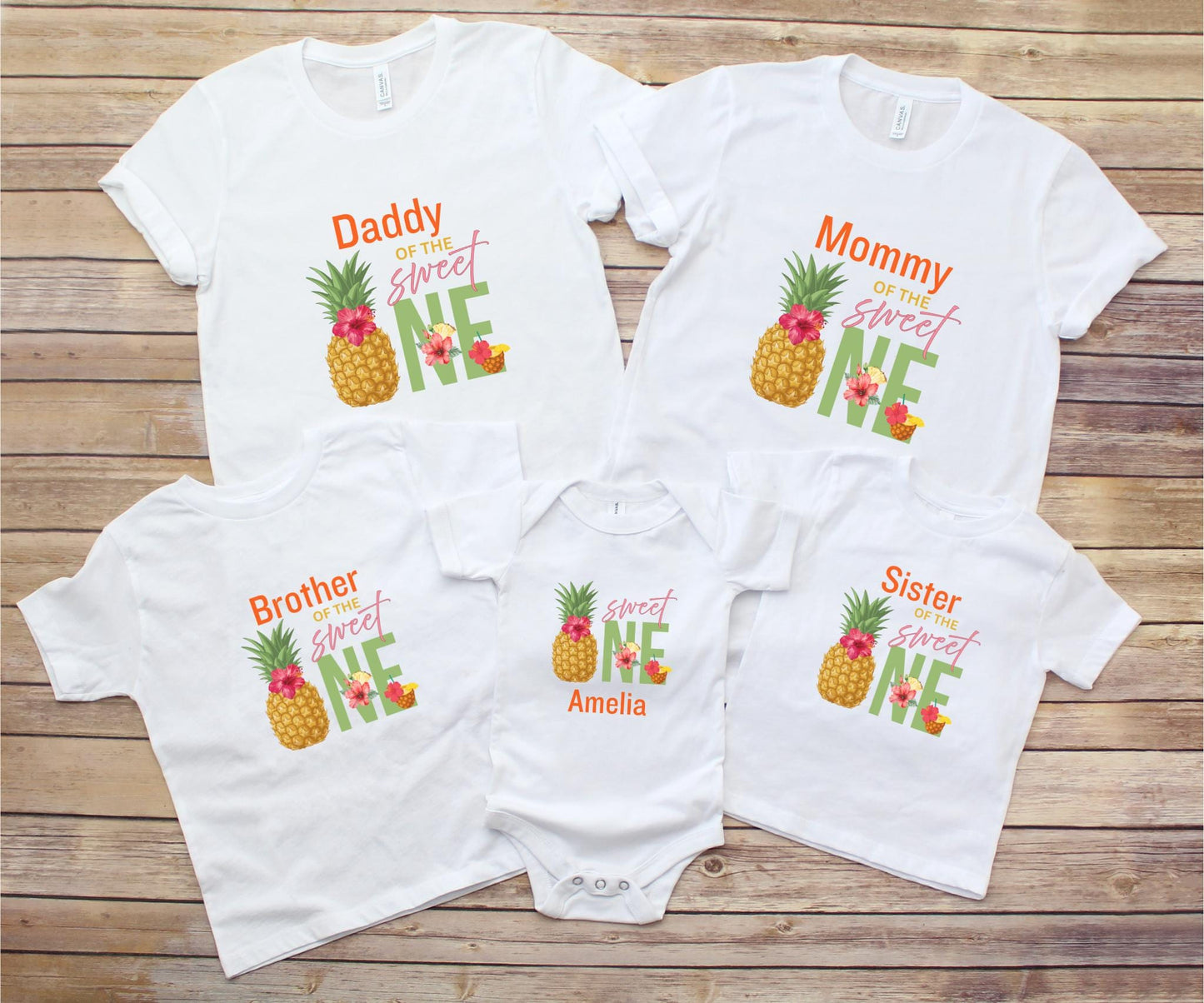 Pineapple First Birthday Family Matching Shirts: Tropical 1st Fruit Themed Birthday Outfit