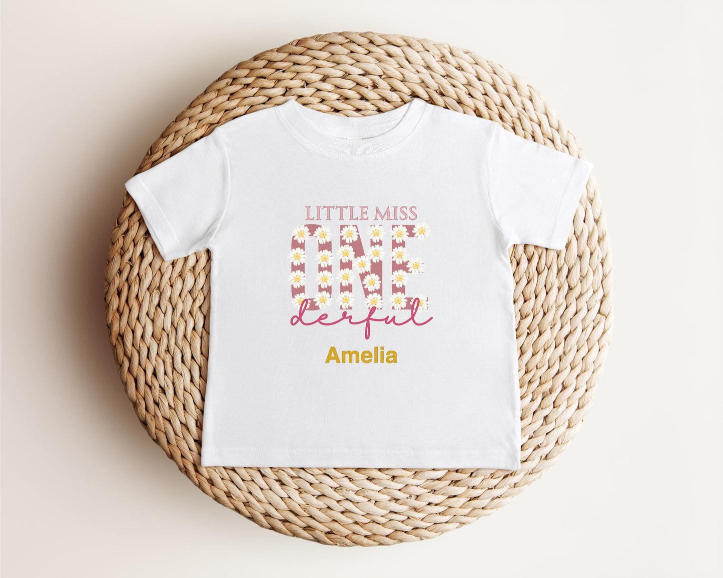 ONEderful First Birthday Shirt: Daisy Themed Little Miss Onderful 1st Birthday Outfit