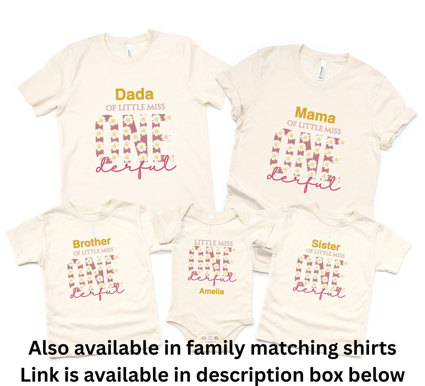 ONEderful First Birthday Shirt: Daisy Themed Little Miss Onderful 1st Birthday Outfit