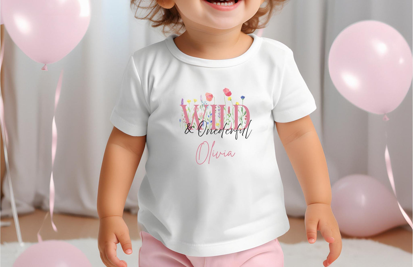 Wild & Onderful Wildflower First Birthday Shirt: Floral 1st Birthday Outfit for Spring or Summer