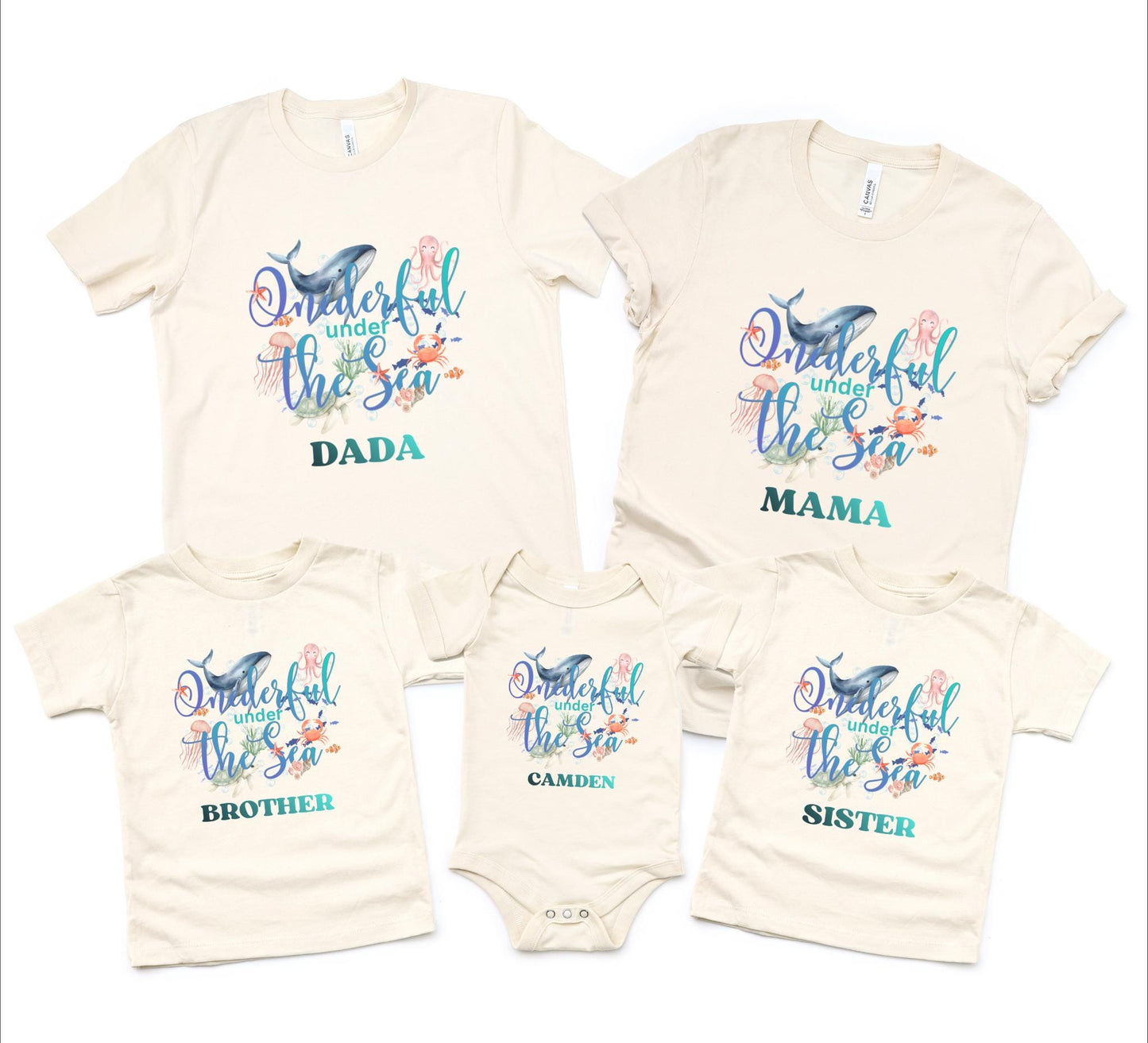 Oneder the Sea Birthday Family Matching Shirts: Boy's Summer 1st Under The Sea Birthday Tee