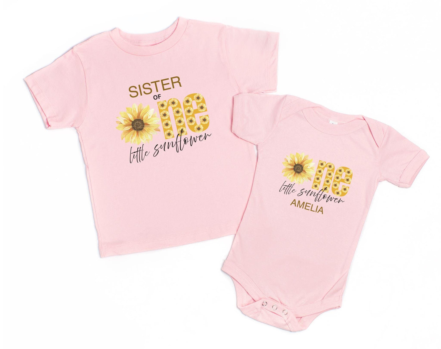 Sunflower First Birthday Family Matching Shirts: Girl 1st Birthday Floral Summer Fall Outfit