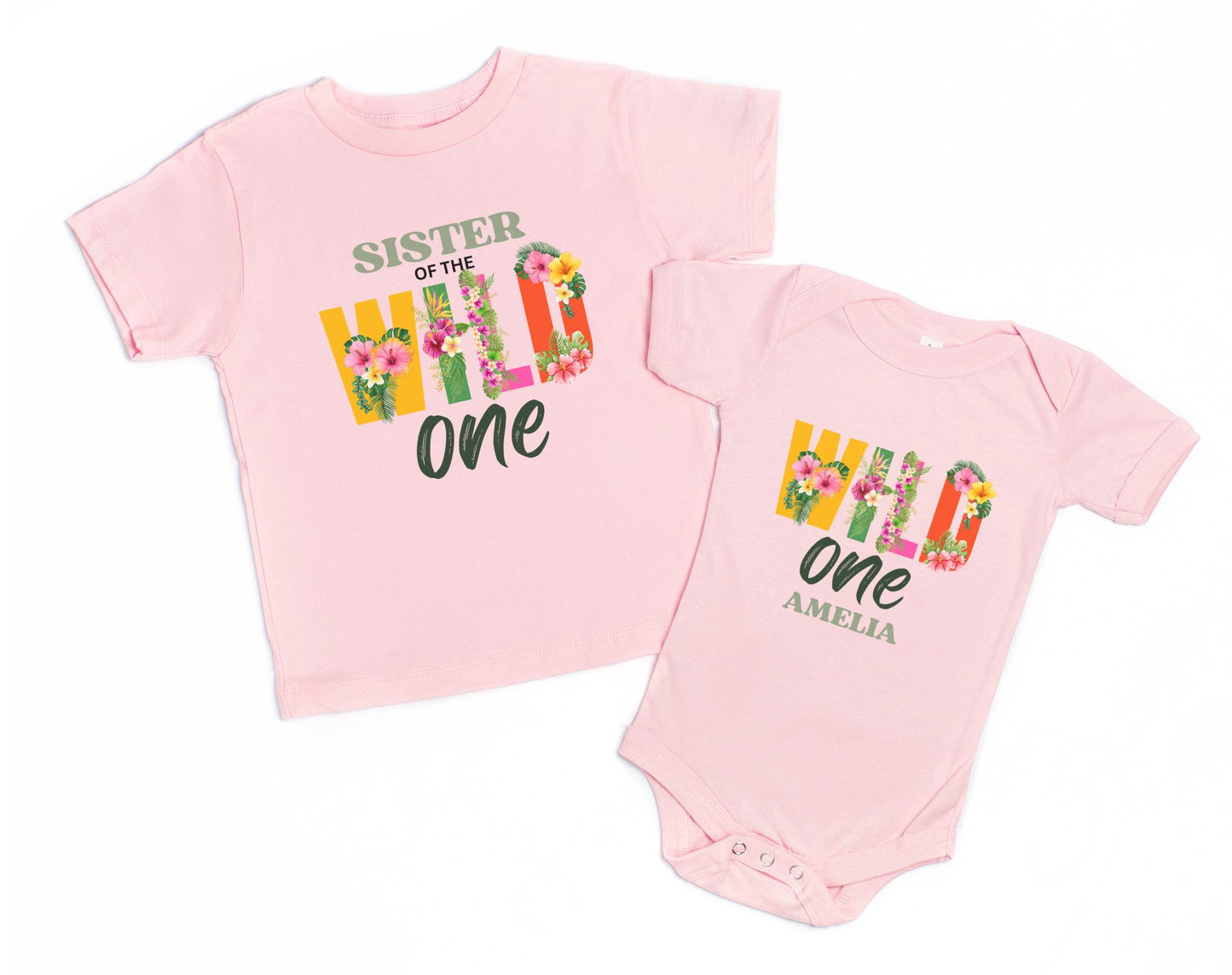 Tropical First Birthday Family Matching Shirts: Luau 1st Birthday Floral Girls Outfit