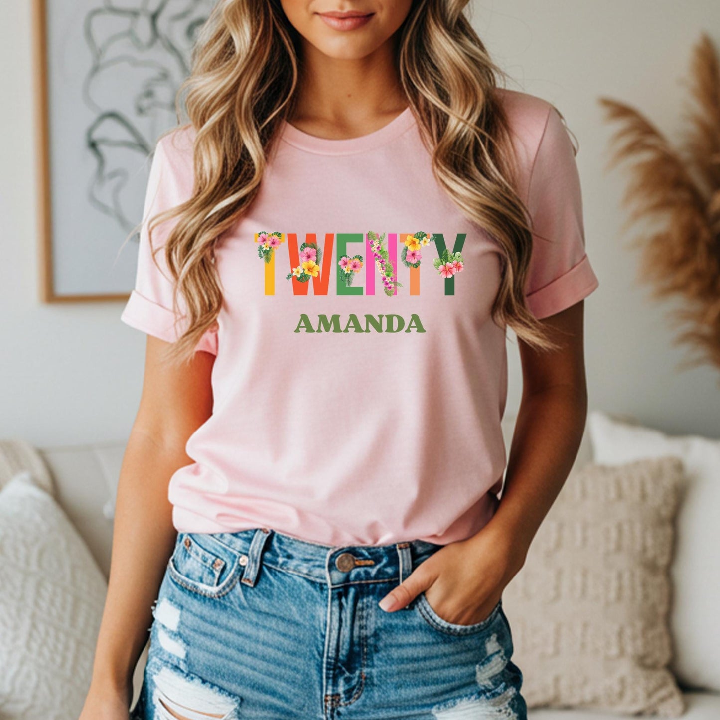 Tropical Birthday Family Matching Shirts: Luau Any Age Birthday Floral Girls Women Outfit