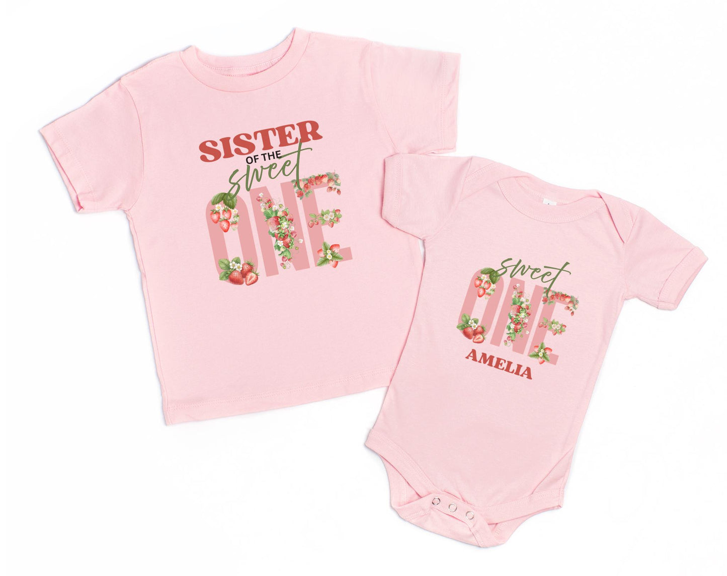Personalized Strawberry 1st Birthday Shirt: Sweet One Matching Family Party Tee