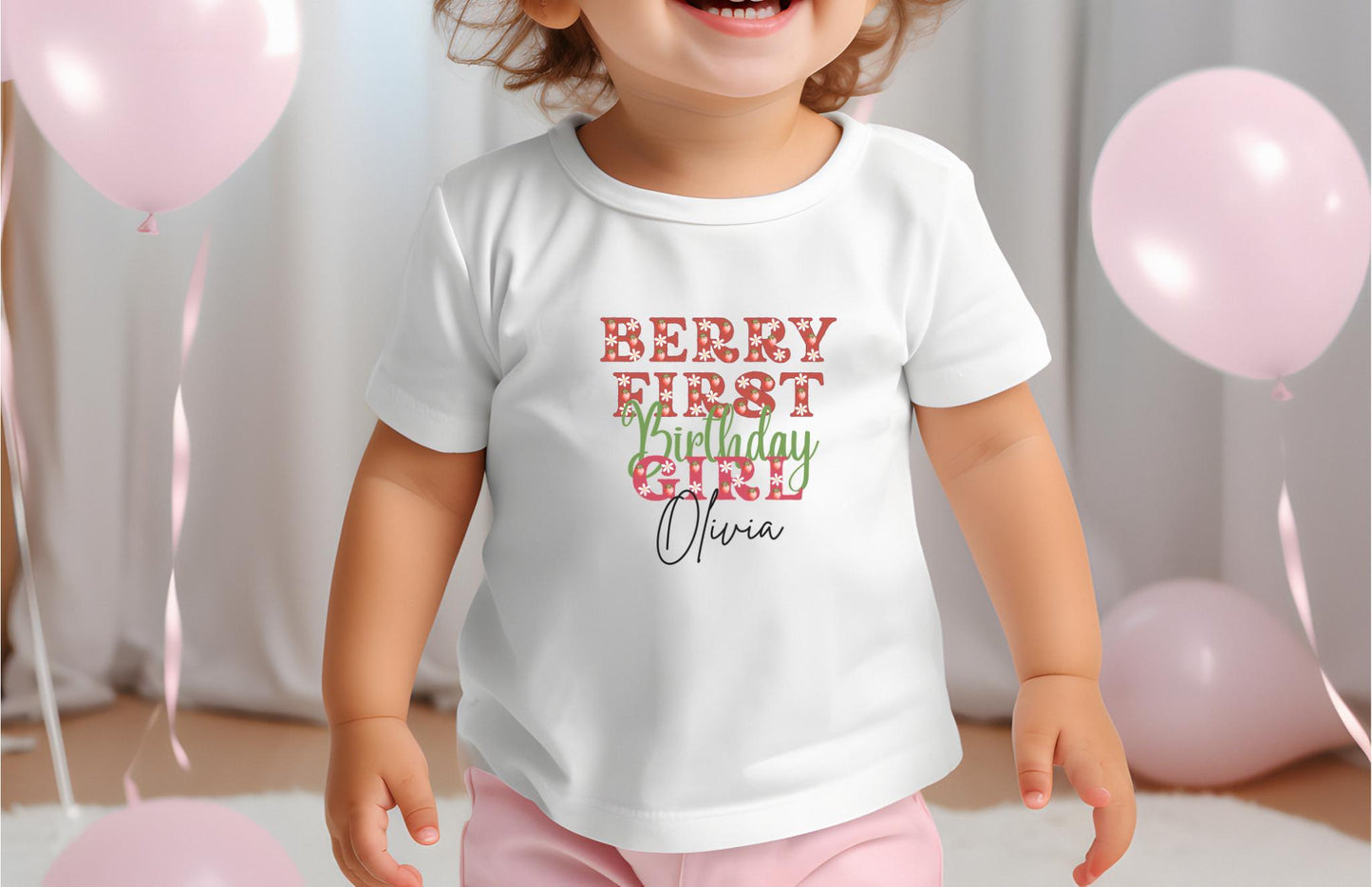 Personalized Strawberry 1st Birthday Shirt: Berry First Matching Family Party Tee