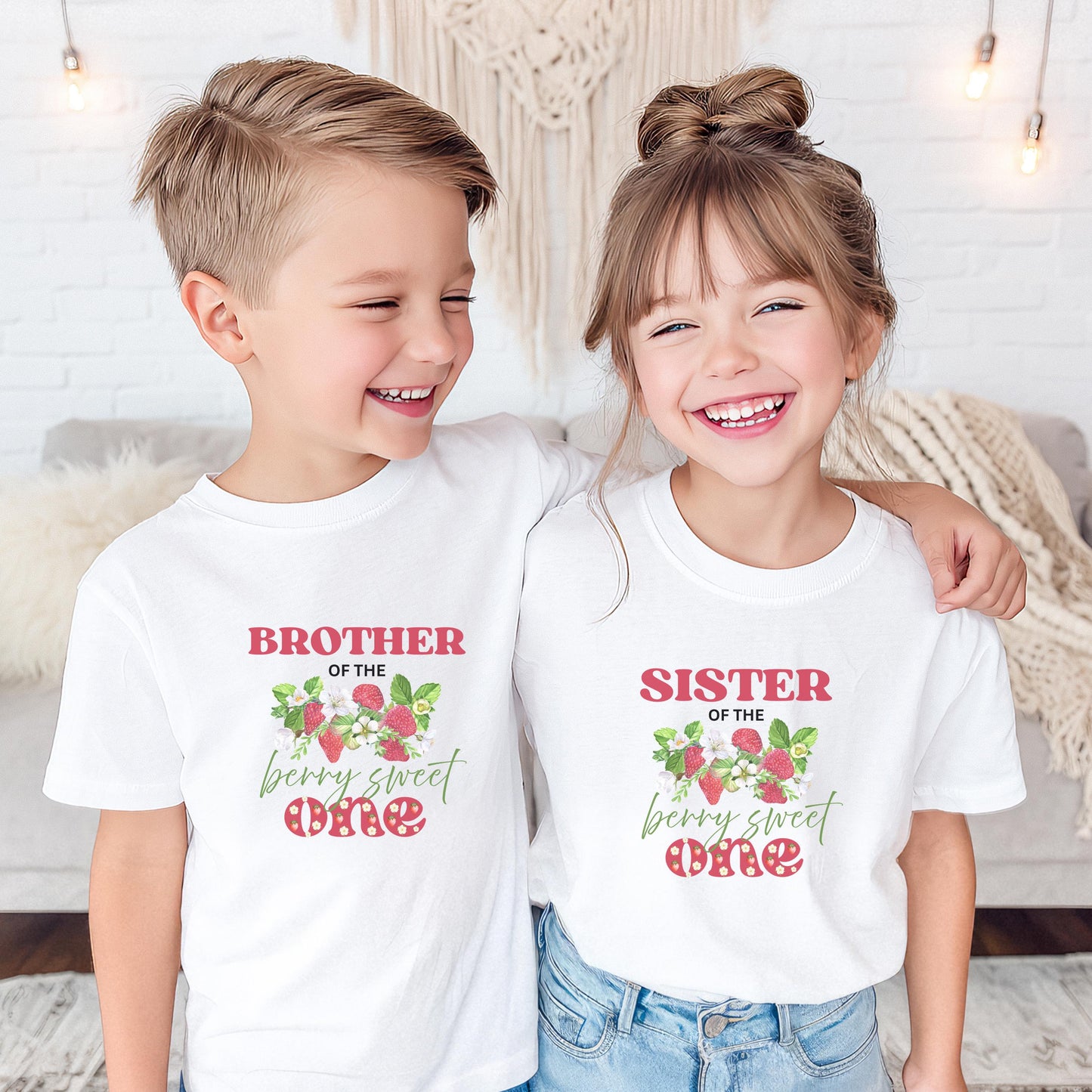 Personalized Strawberry 1st Birthday Shirt: Berry Sweet One Matching Family Party Tee