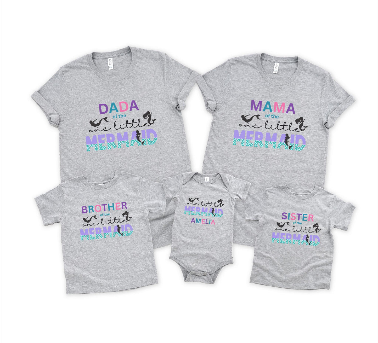 Mermaid First Birthday Family Matching Shirts: Oneder the Sea Girl's 1st Birthday Party Outfit