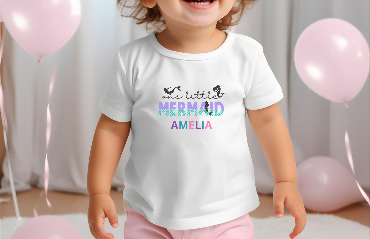 Mermaid First Birthday Family Matching Shirts: Oneder the Sea Girl's 1st Birthday Party Outfit