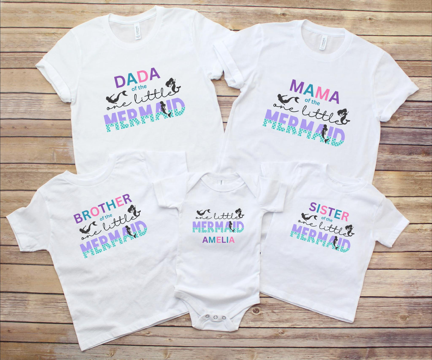 Mermaid First Birthday Family Matching Shirts: Oneder the Sea Girl's 1st Birthday Party Outfit