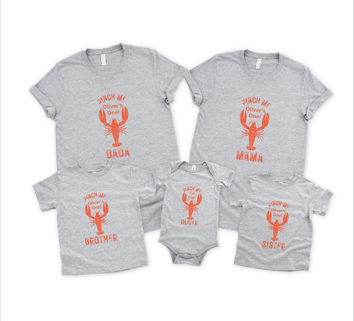Lobster Boil First Birthday Family Matching Shirts: Pinch Me I'm One Nautical Theme 1st Birthday Party Outfit