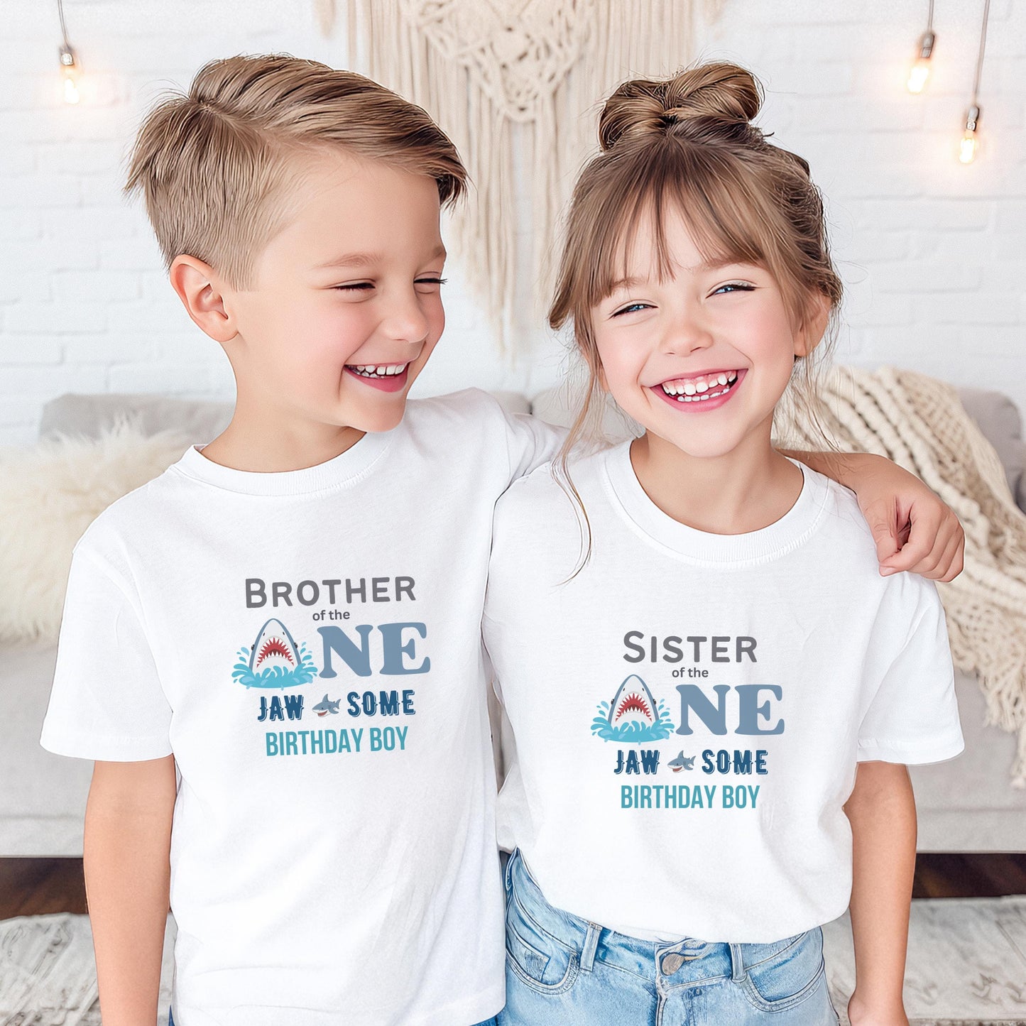 Shark First Birthday Family Matching Shirts: Jaw-Some Ocean Sea Animals Themed 1st Birthday Party Outfit