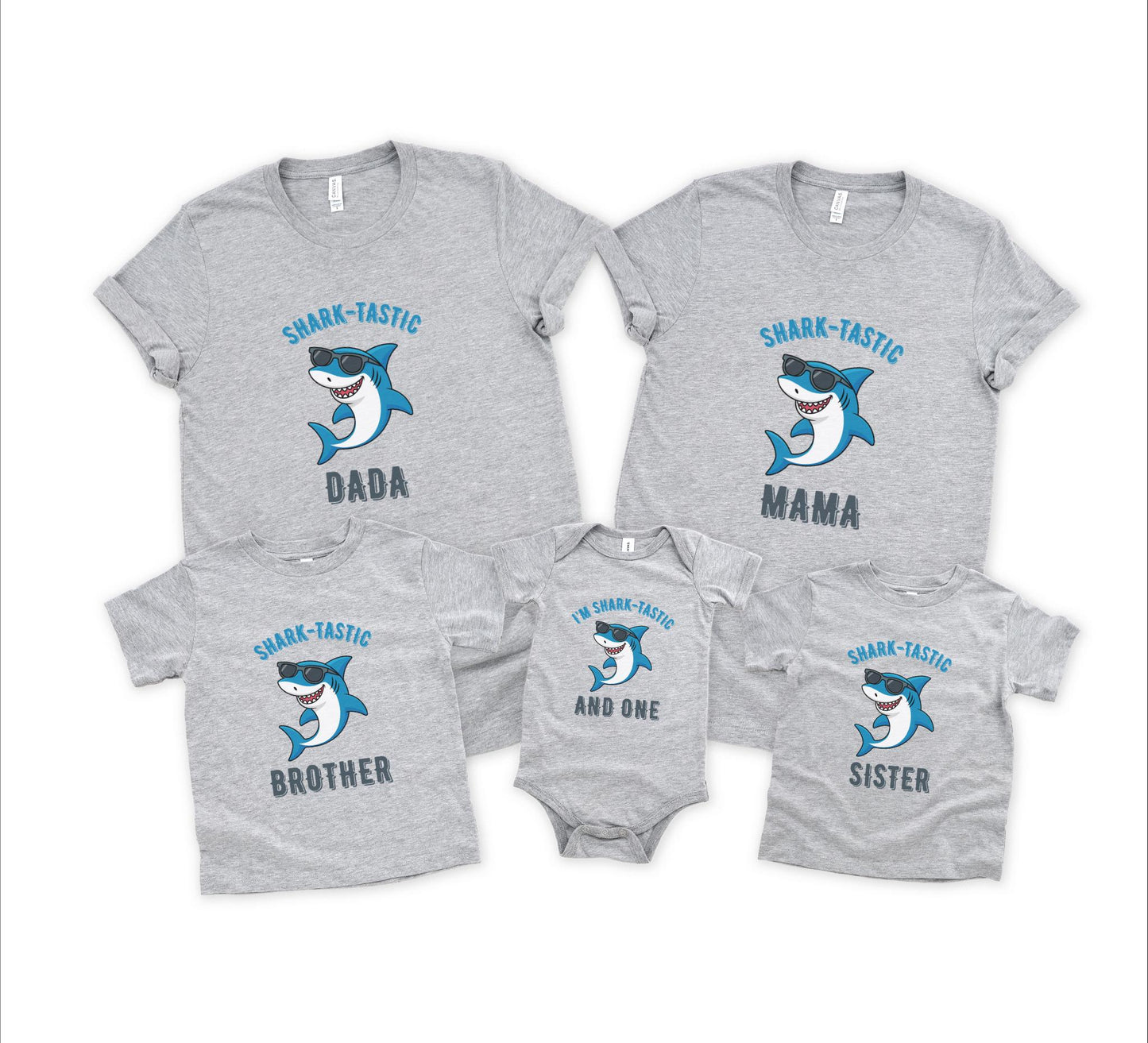 Shark First Birthday Family Matching Shirts: Shark-Tastic Ocean Sea Animals Themed 1st Birthday Party Outfit