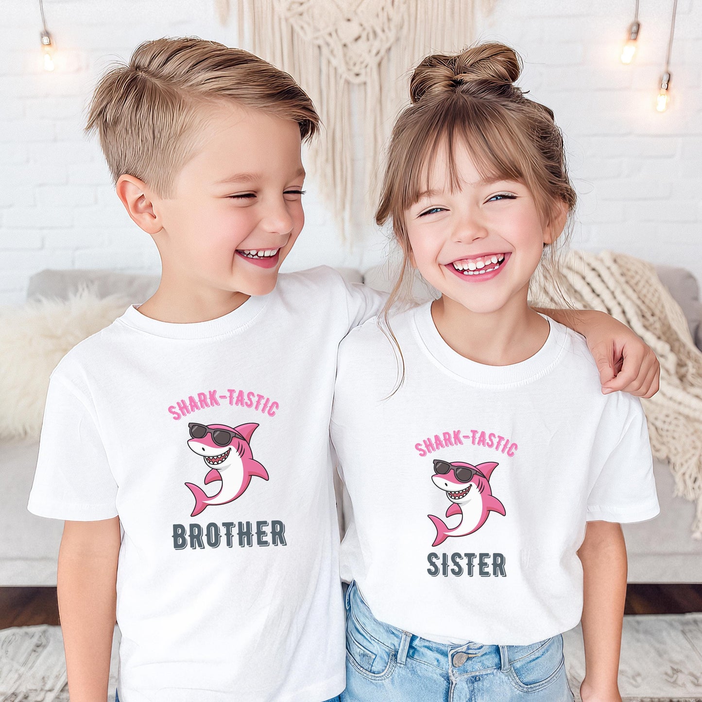 Pink Shark First Birthday Family Matching Shirts: Shark-Tastic Ocean Sea Animals Themed Girl's 1st Birthday Party Outfit