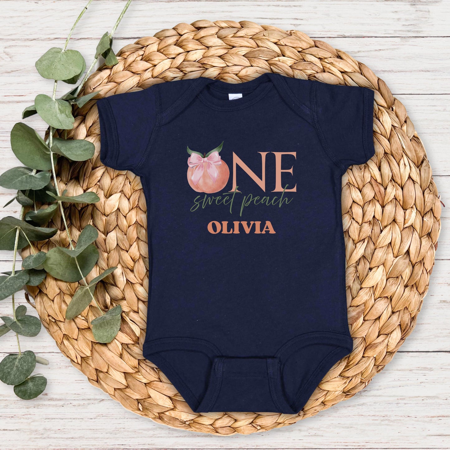 One Sweet Peach First Birthday Shirt: Fruit Themed 1st Birthday Party Outfit