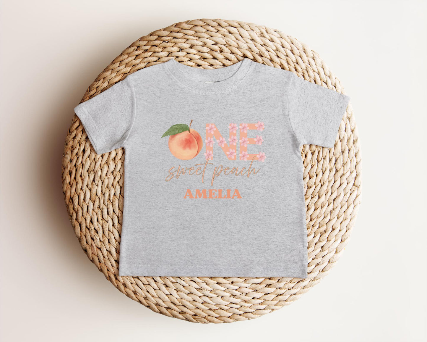 One Sweet Peach First Birthday Shirt: Fruit Themed 1st Birthday Party Outfit
