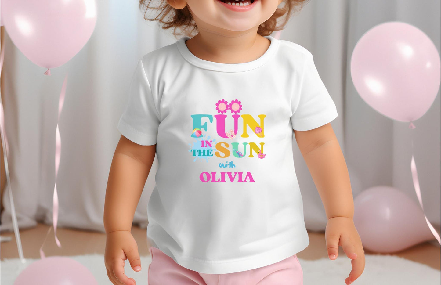 Fun in the Sun Matching Family Birthday Shirt: Girls Summer Birthday Beach Pool Party Outfit