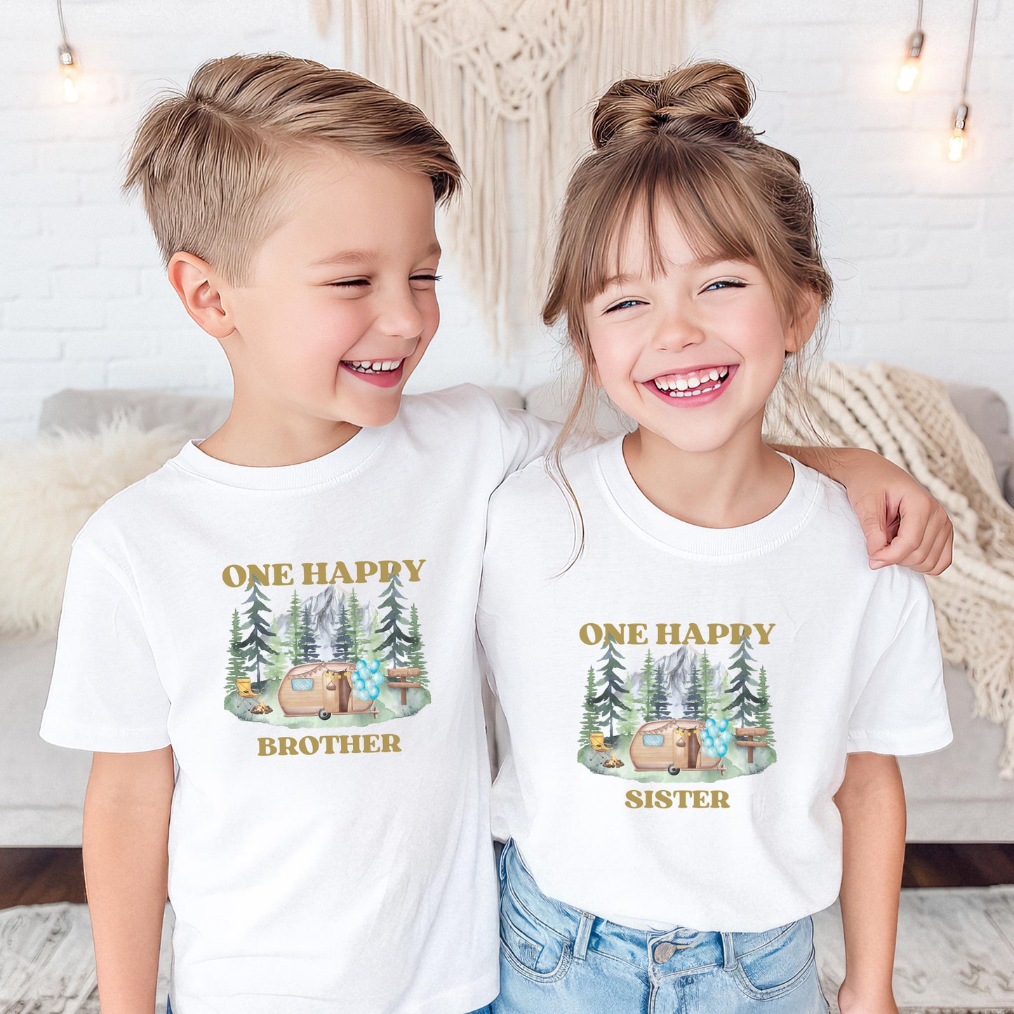 One Happy Camper First Birthday Matching Family Shirt: Custom Camping 1st Birthday Shirt