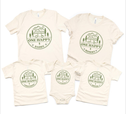 One Happy Camper First Birthday Matching Family Shirt: Custom Camping 1st Birthday Shirt