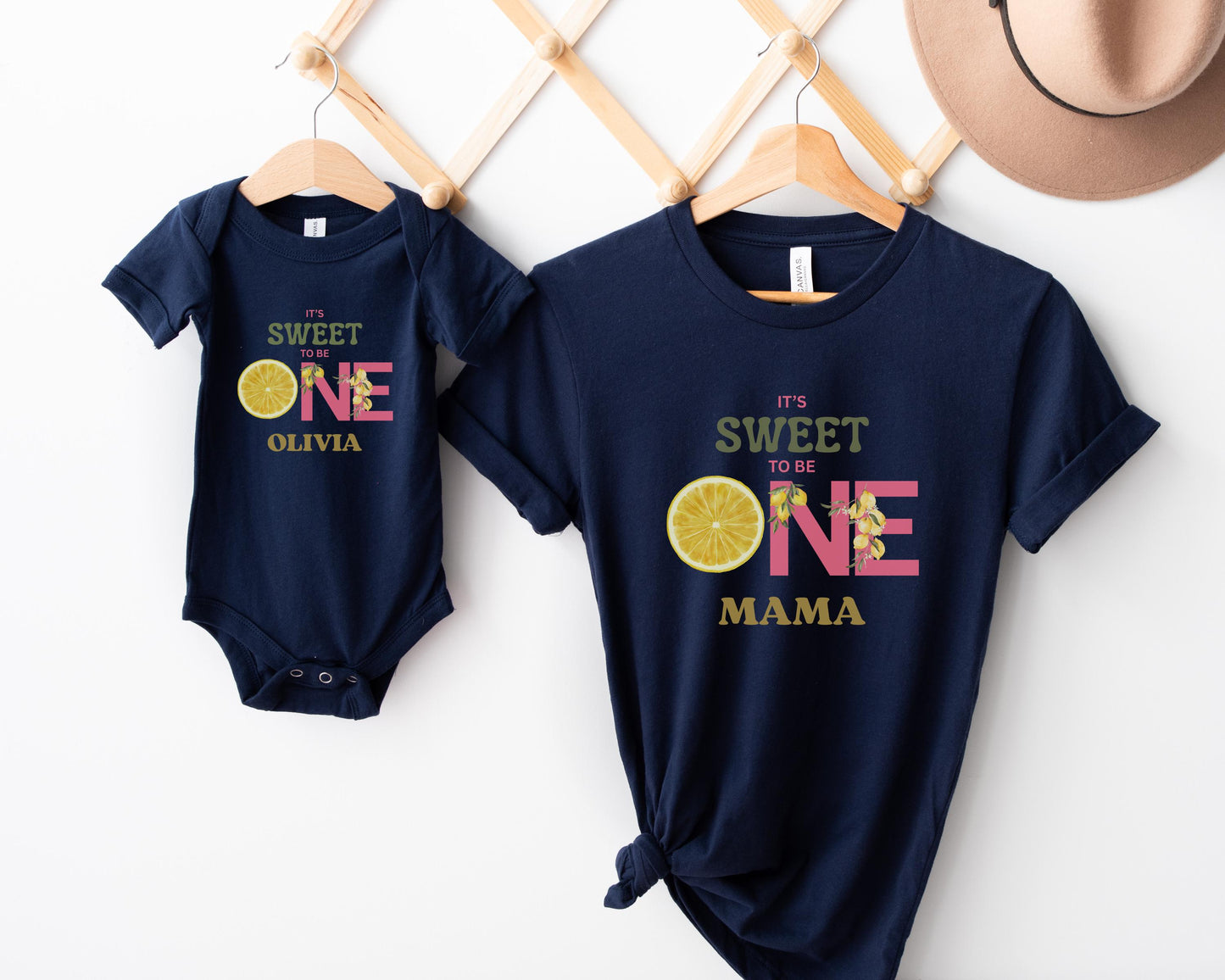 Personalized Lemon First Birthday Matching Family Shirts: Sweet One 1st Birthday Citrus Themed Party Outfit